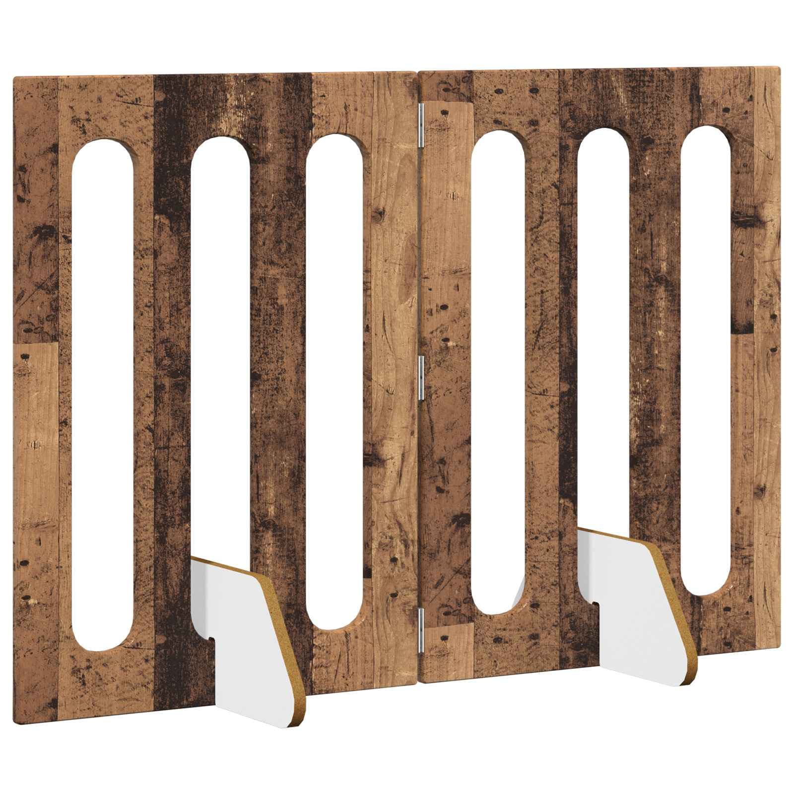 Recinto pieghevole per animali 2 pz Legno di quercia — foto 3 di 9