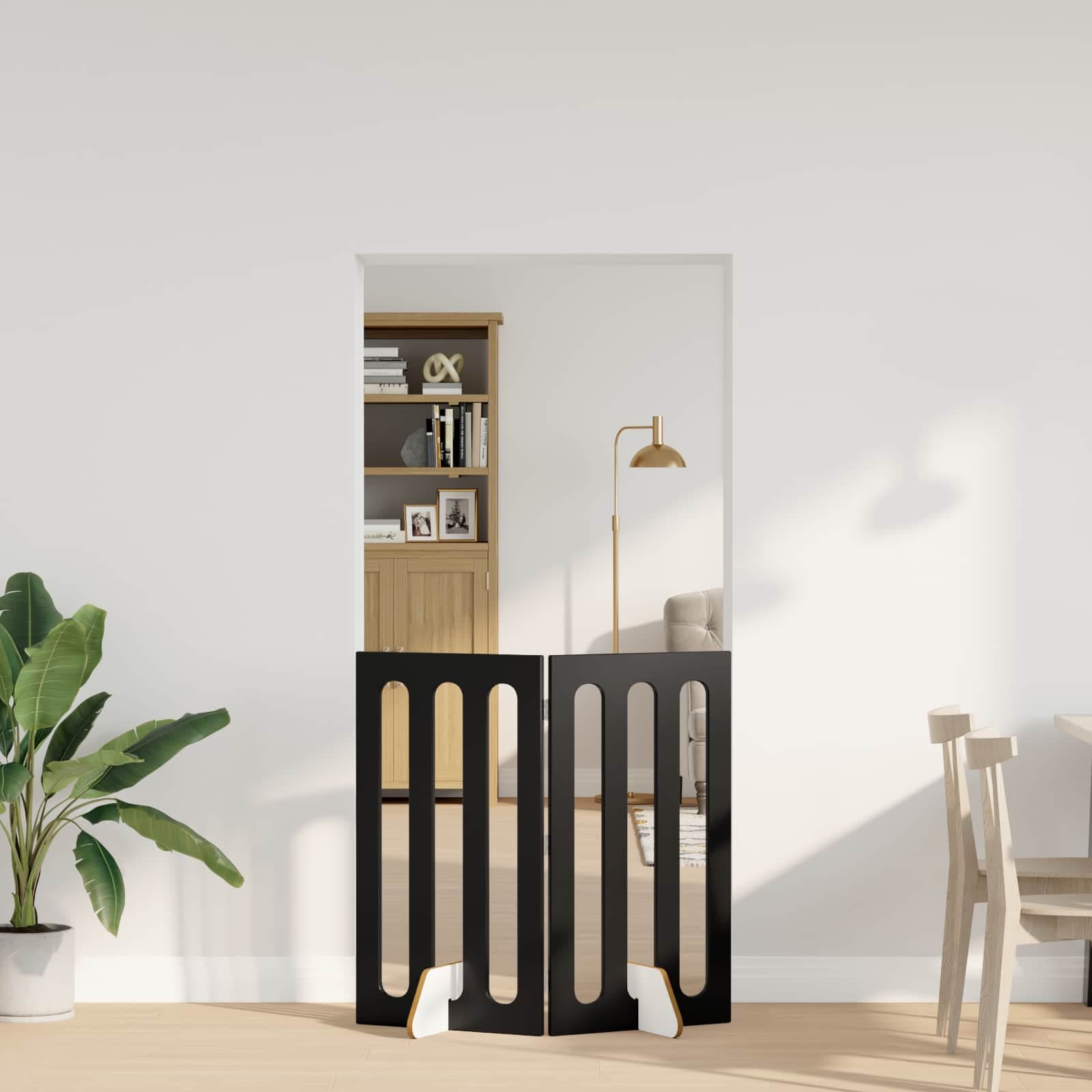Recinto pieghevole per animali 2 pz Rovere Nero — miniatura 1 di 9