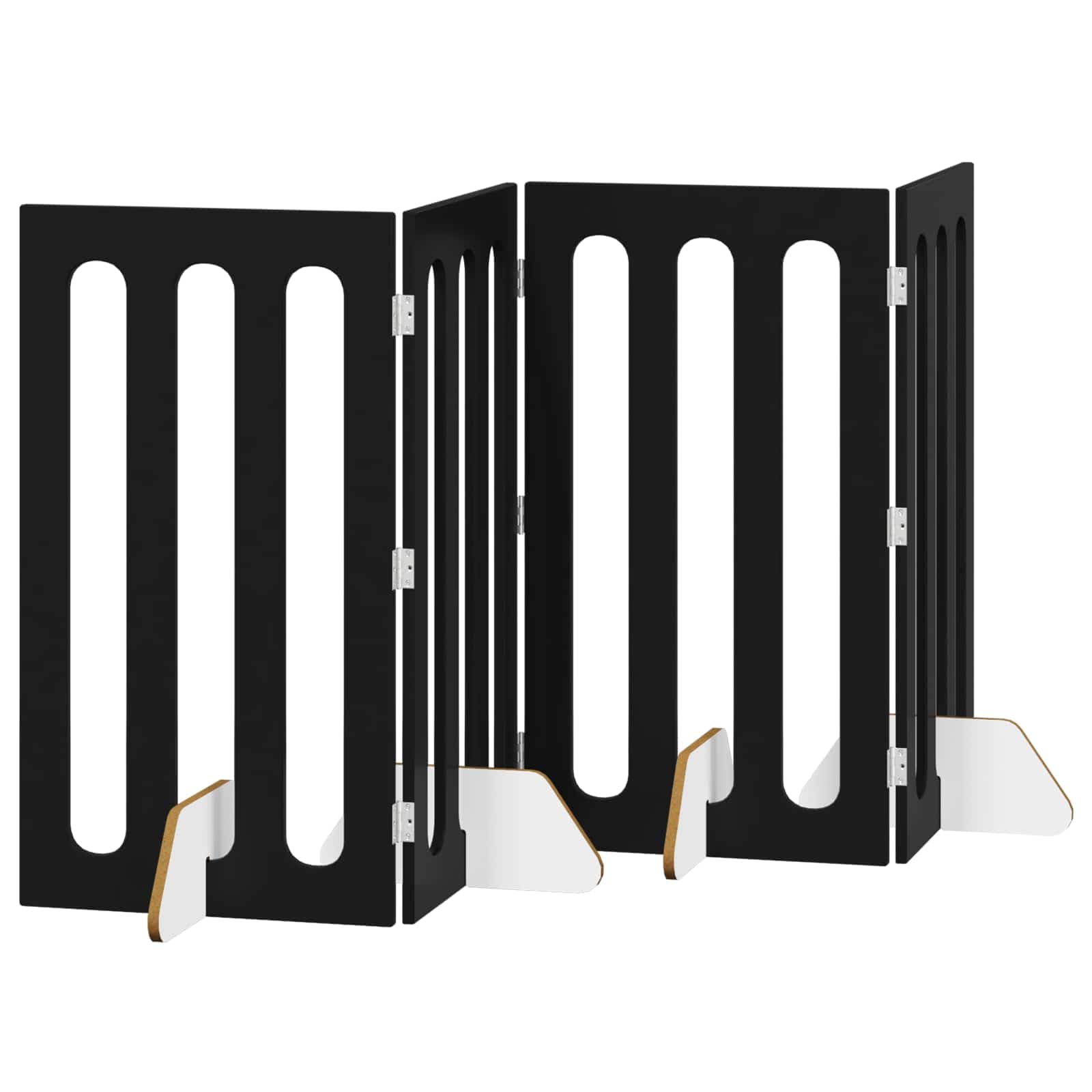 Recinto pieghevole per animali 4 pz Rovere Nero — miniatura 2 di 10