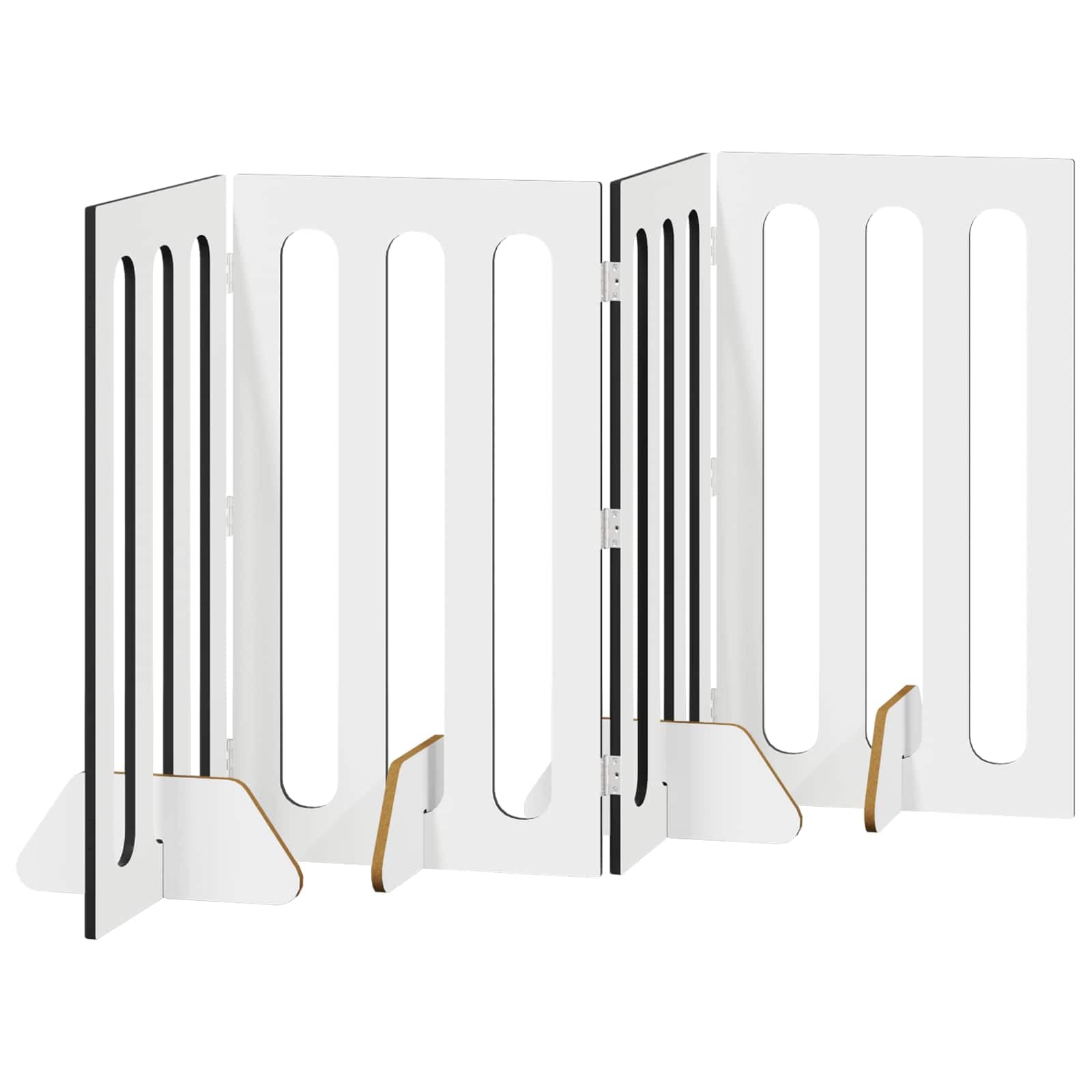 Recinto pieghevole per animali 4 pz Rovere Nero — miniatura 5 di 10