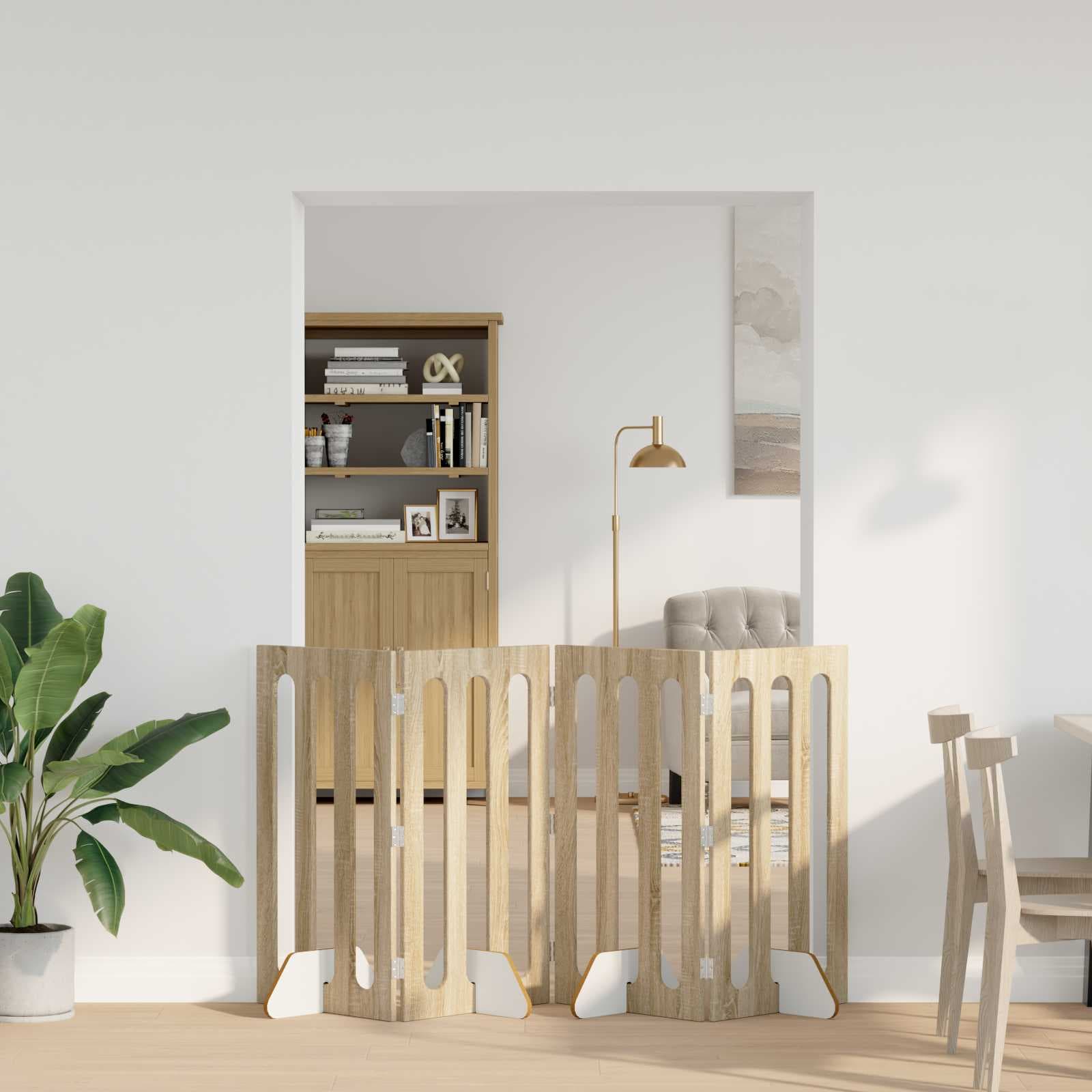 Recinto pieghevole per animali 4 pz Rovere Sonoma — miniatura 1 di 10