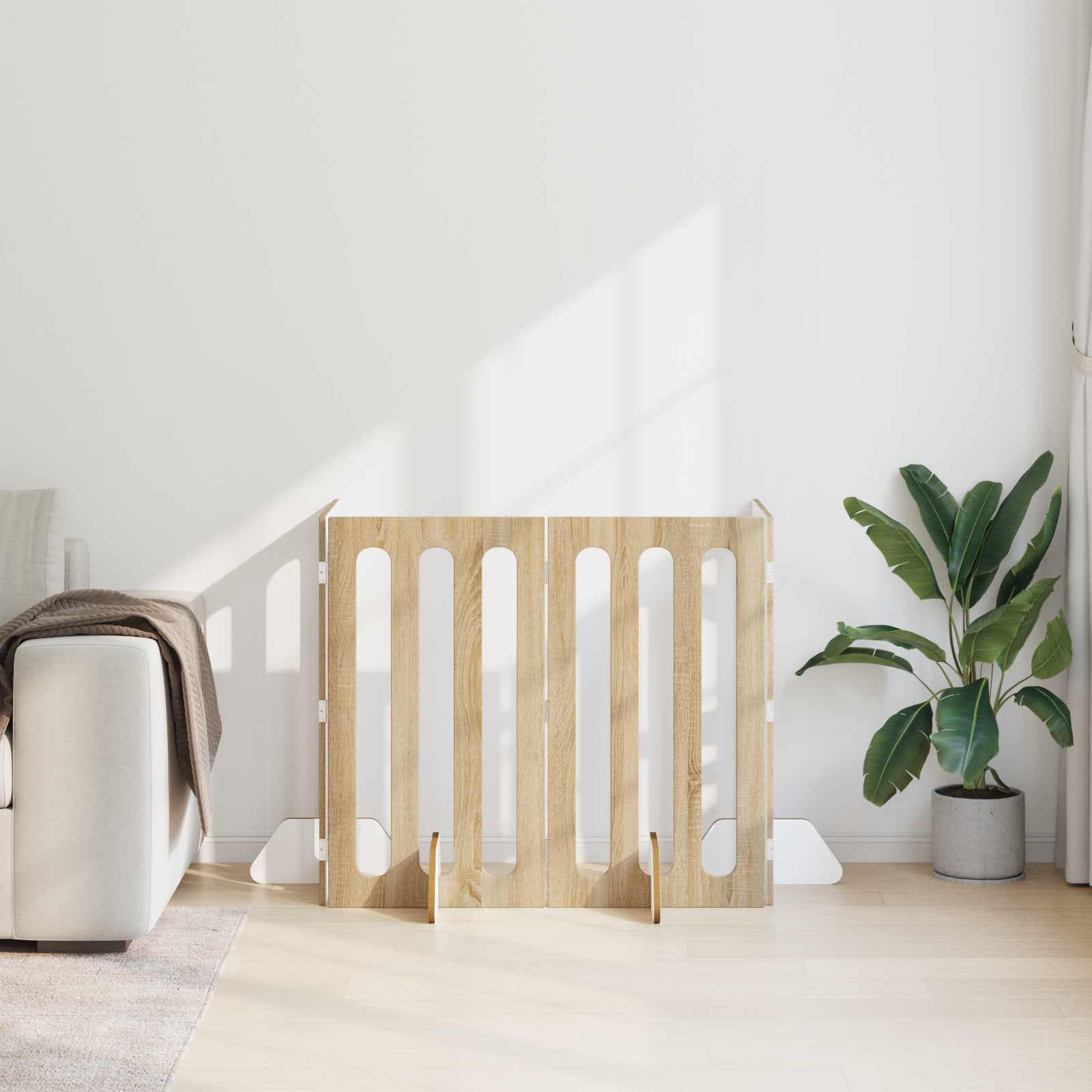 Recinto pieghevole per animali 4 pz Rovere Sonoma — miniatura 3 di 10
