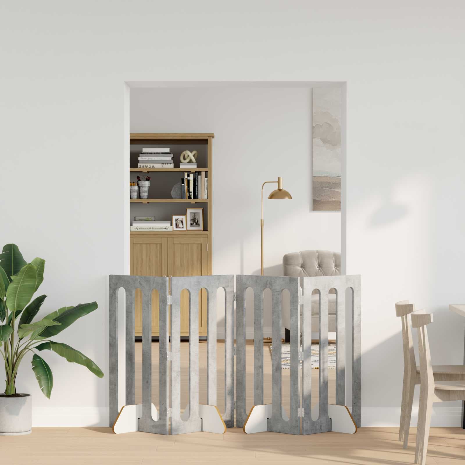 Recinto pieghevole per animali 4 pz Grigio Cemento — miniatura 1 di 10