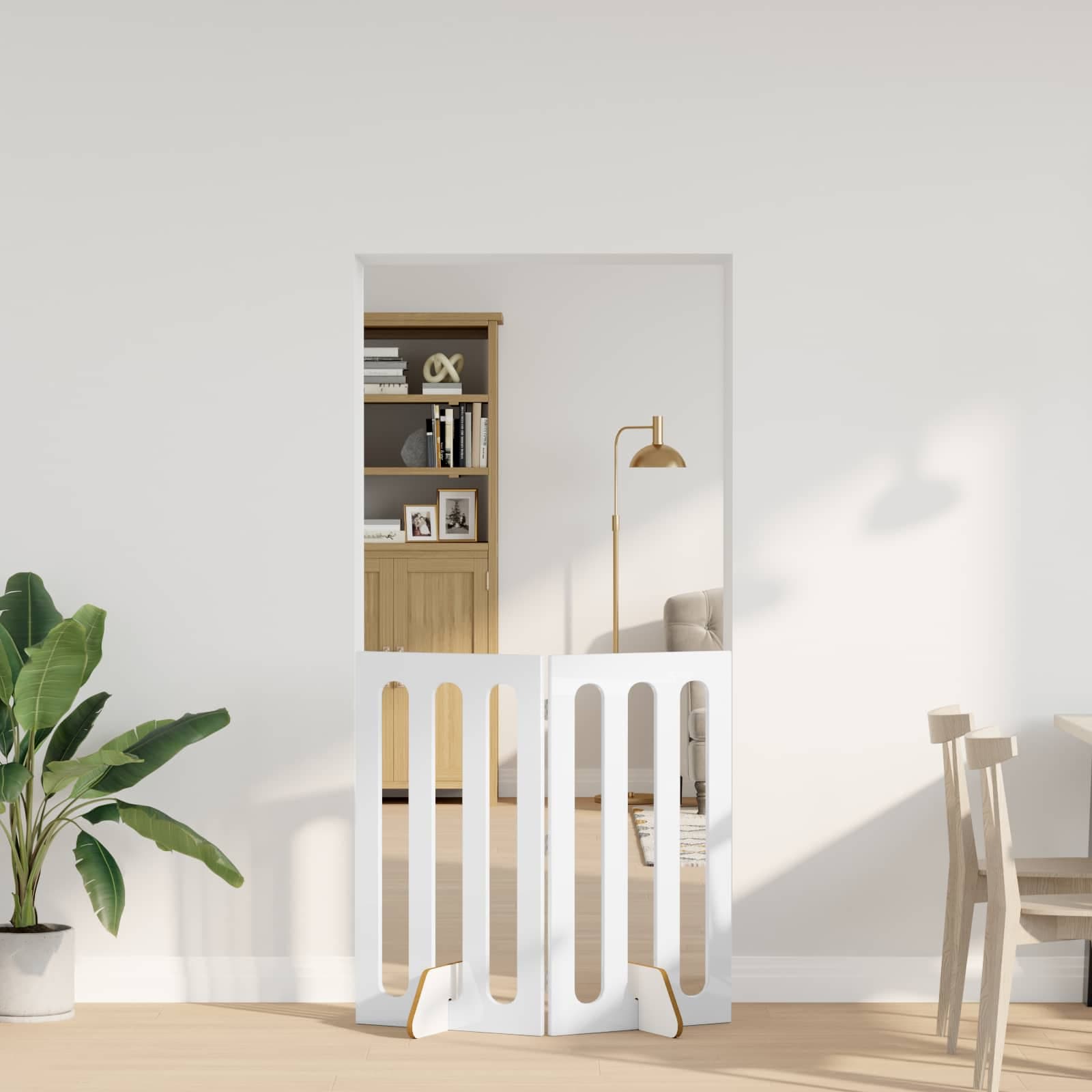 Recinto pieghevole per animali 2 pz Bianco Lucido — miniatura 1 di 9