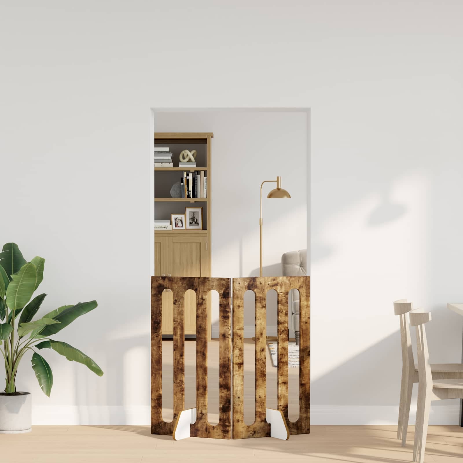 Recinto pieghevole per animali 2 pz Rovere Fumo — miniatura 1 di 9