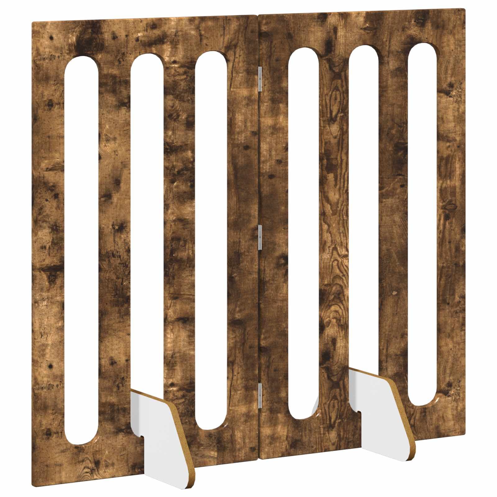 Recinto pieghevole per animali 2 pz Rovere Fumo — miniatura 3 di 9