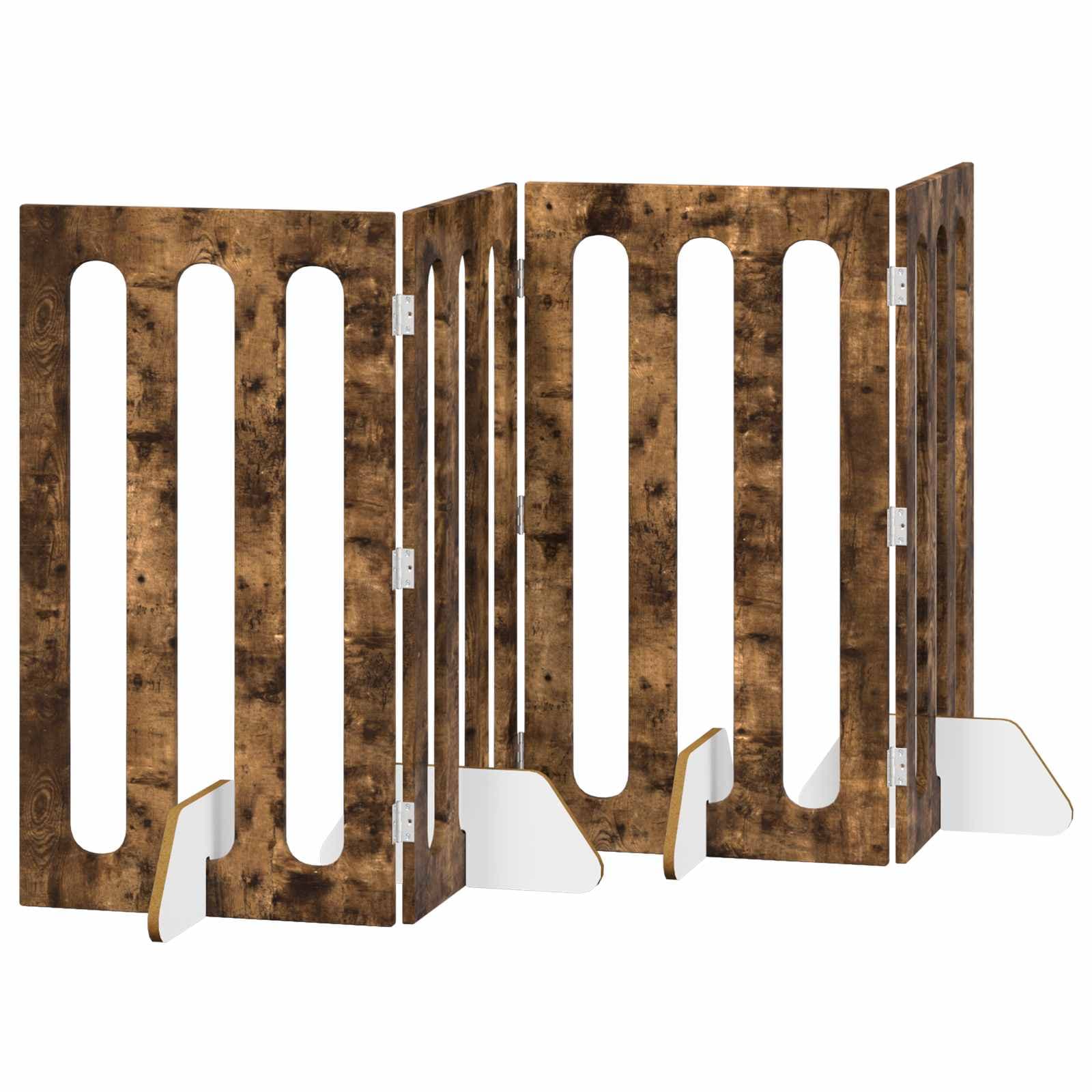 Recinto pieghevole per animali 4 pz Rovere Fumo — miniatura 2 di 10