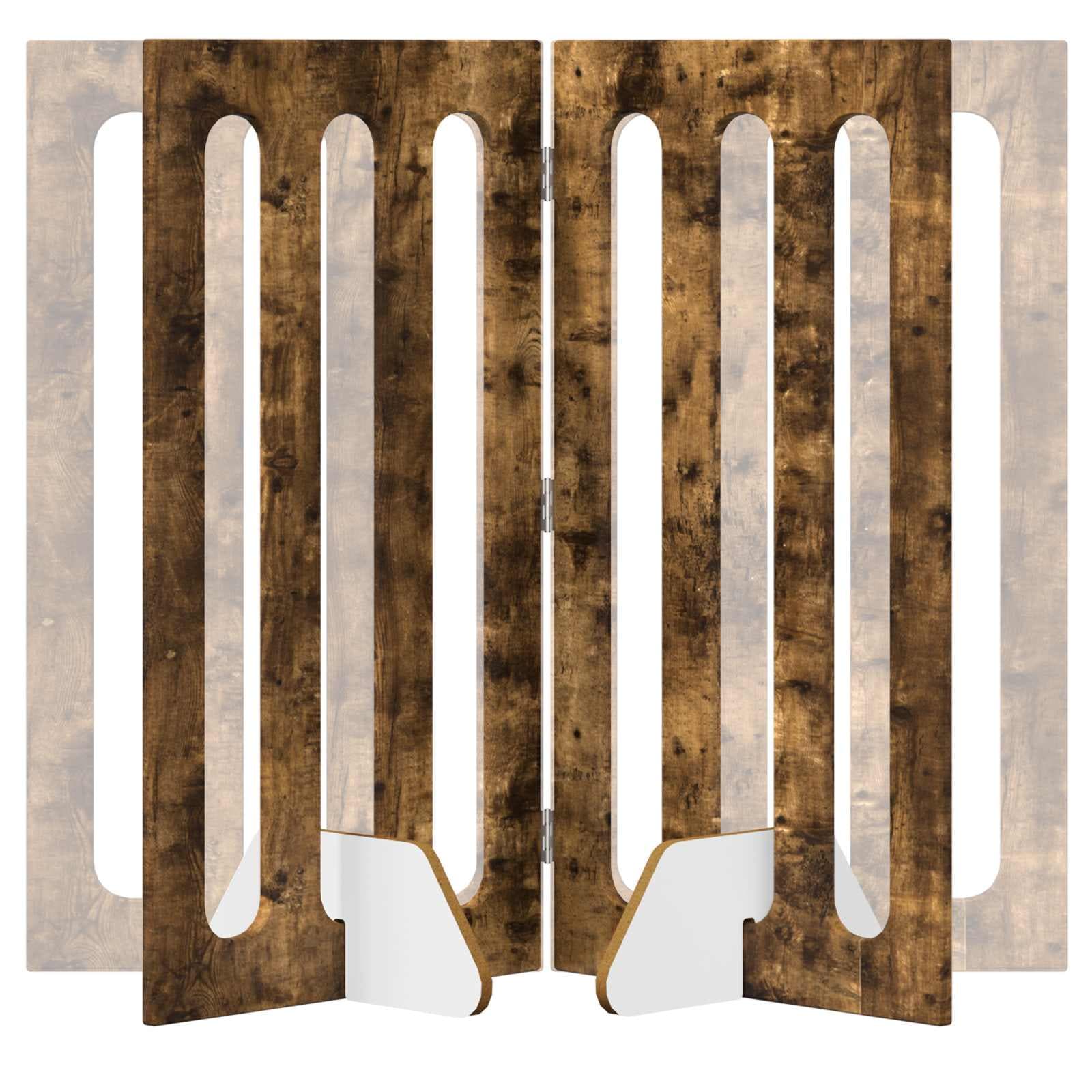 Recinto pieghevole per animali 4 pz Rovere Fumo — miniatura 8 di 10