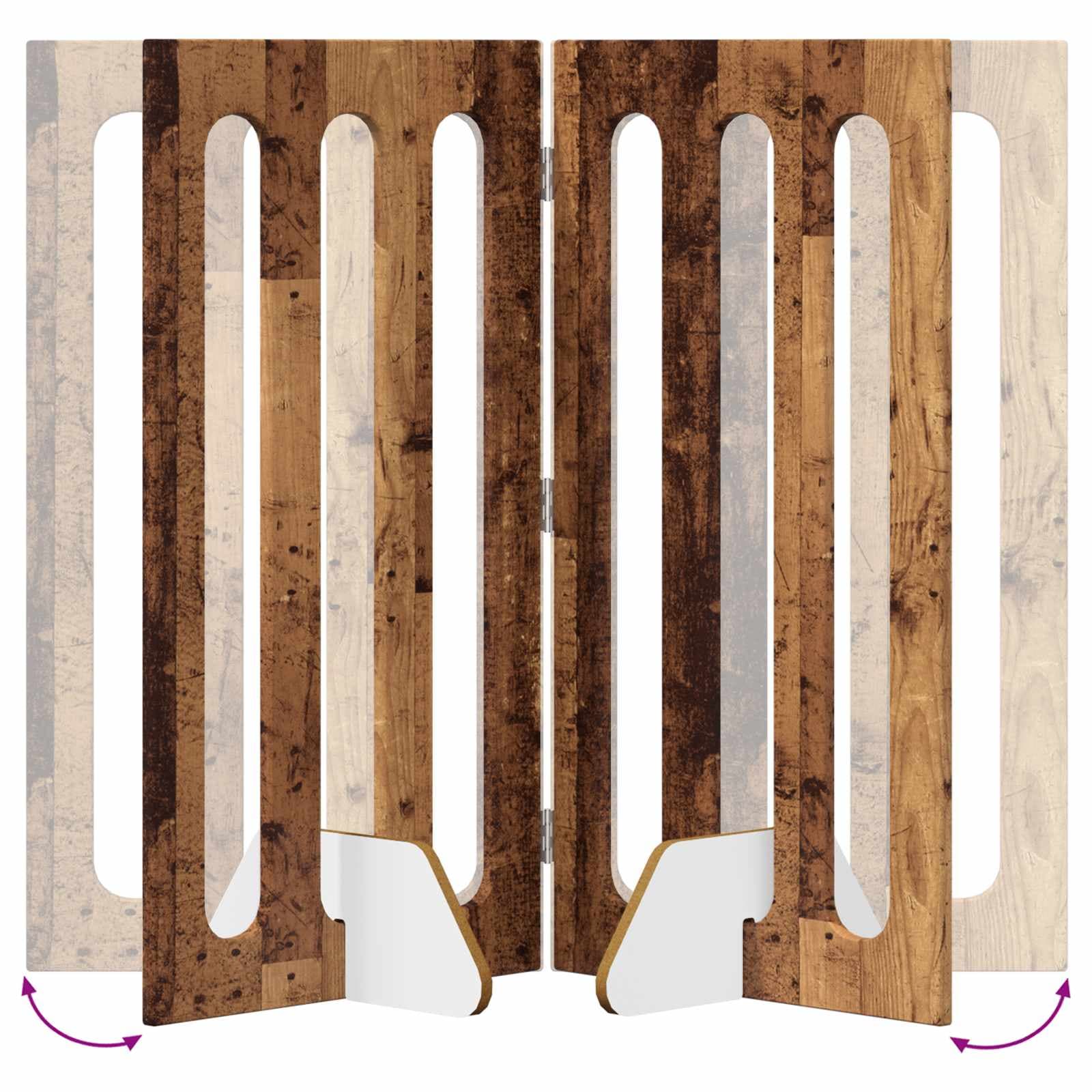 Recinto pieghevole per animali 2 pz Legno di quercia — miniatura 7 di 8