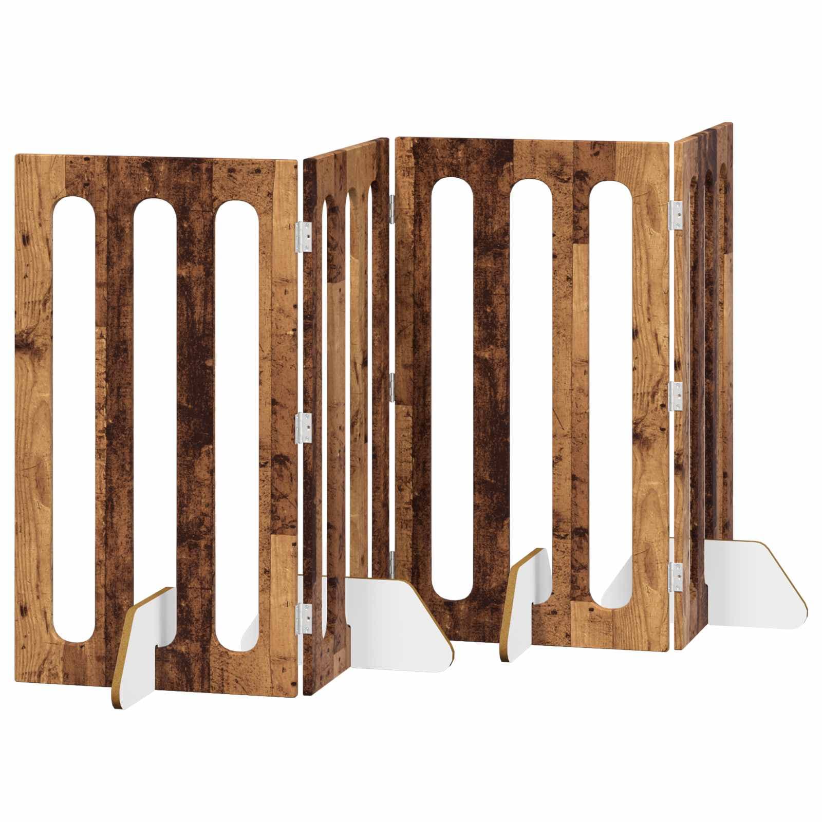 Recinto pieghevole per animali 4 pz Legno di quercia — miniatura 2 di 9