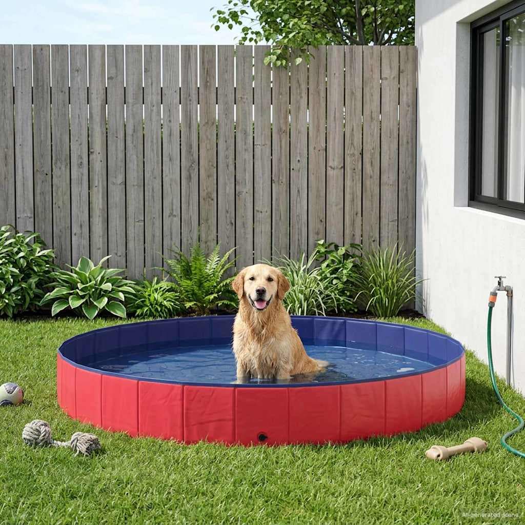 Piscina per Cani Ø300 x 38 cm PVC Spesso Rosso