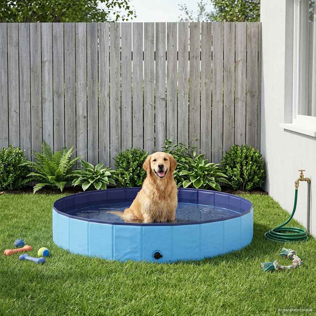 Piscina per Cani Ø200 x 30 cm PVC Spesso Blu — miniatura 1 di 7
