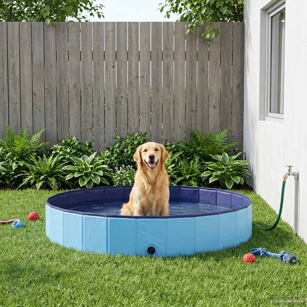 Piscina per Cani Ø300 x 38 cm PVC Spesso Blu — miniatura 1 di 7