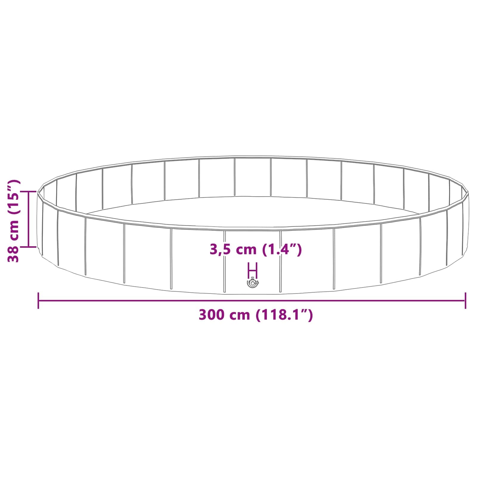Piscina per Cani Ø300 x 38 cm PVC Spesso Blu — miniatura 7 di 7