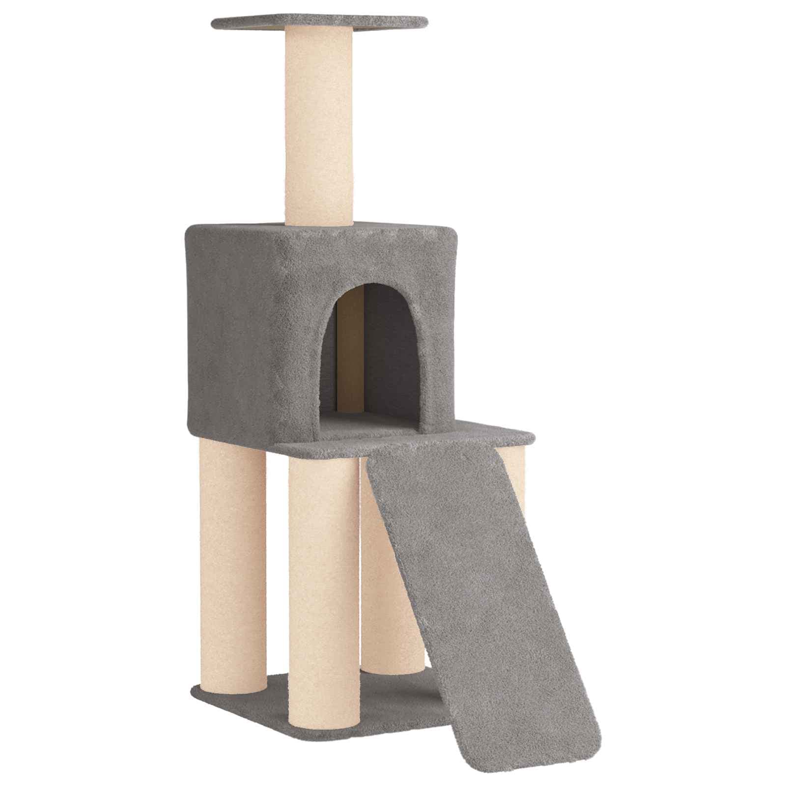 Albero per gatti con pali per graffiare in sisal Grigio Chiaro — miniatura 2 di 9