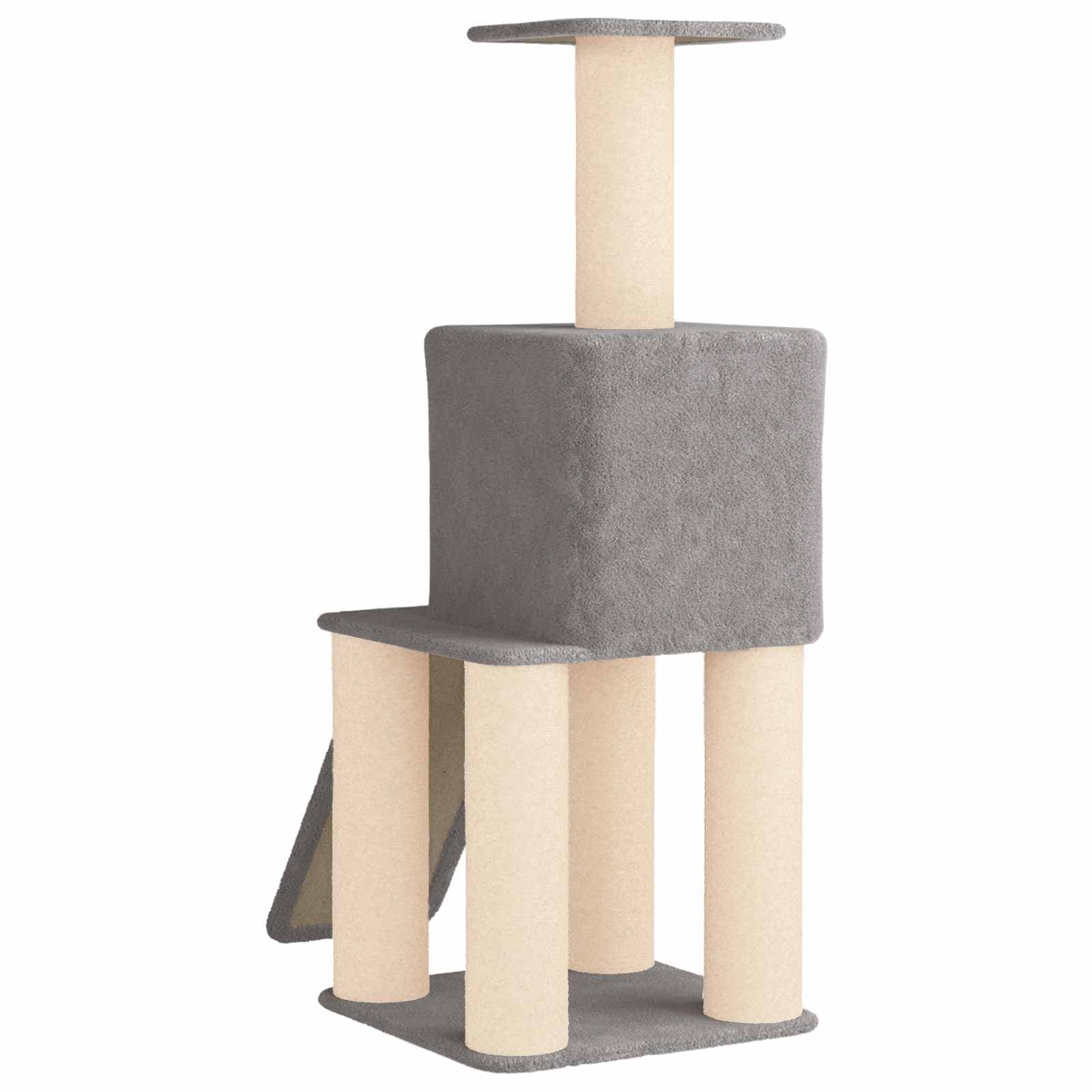 Albero per gatti con pali per graffiare in sisal Grigio Chiaro — miniatura 6 di 9