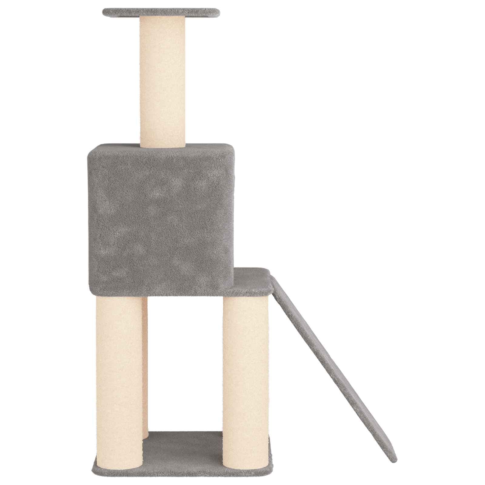 Albero per gatti con pali per graffiare in sisal Grigio Chiaro — miniatura 5 di 9