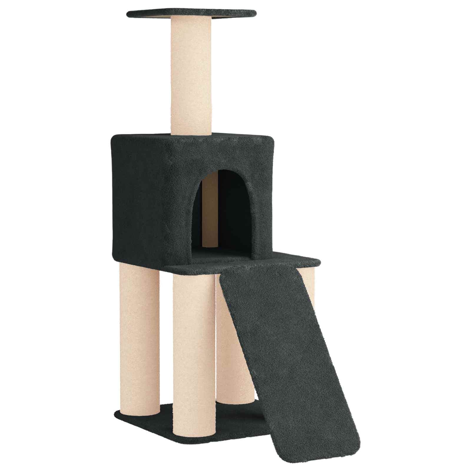 Albero per gatti con pali per graffiare in sisal Grigio Scuro — miniatura 2 di 9