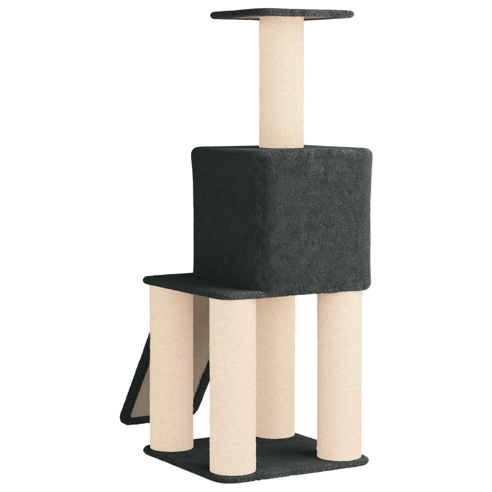 Albero per gatti con pali per graffiare in sisal Grigio Scuro — miniatura 6 di 9