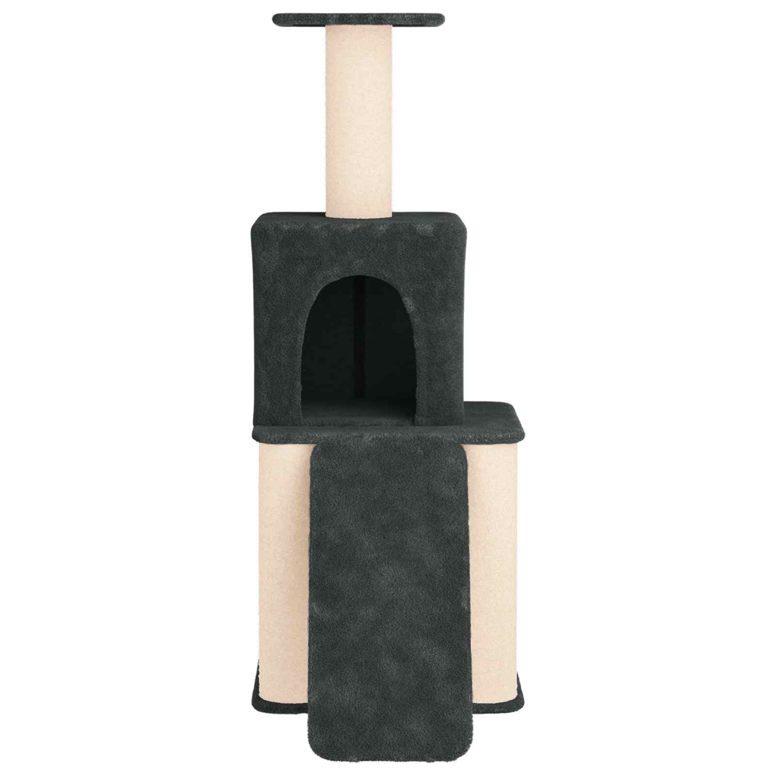 Albero per gatti con pali per graffiare in sisal Grigio Scuro — miniatura 4 di 9