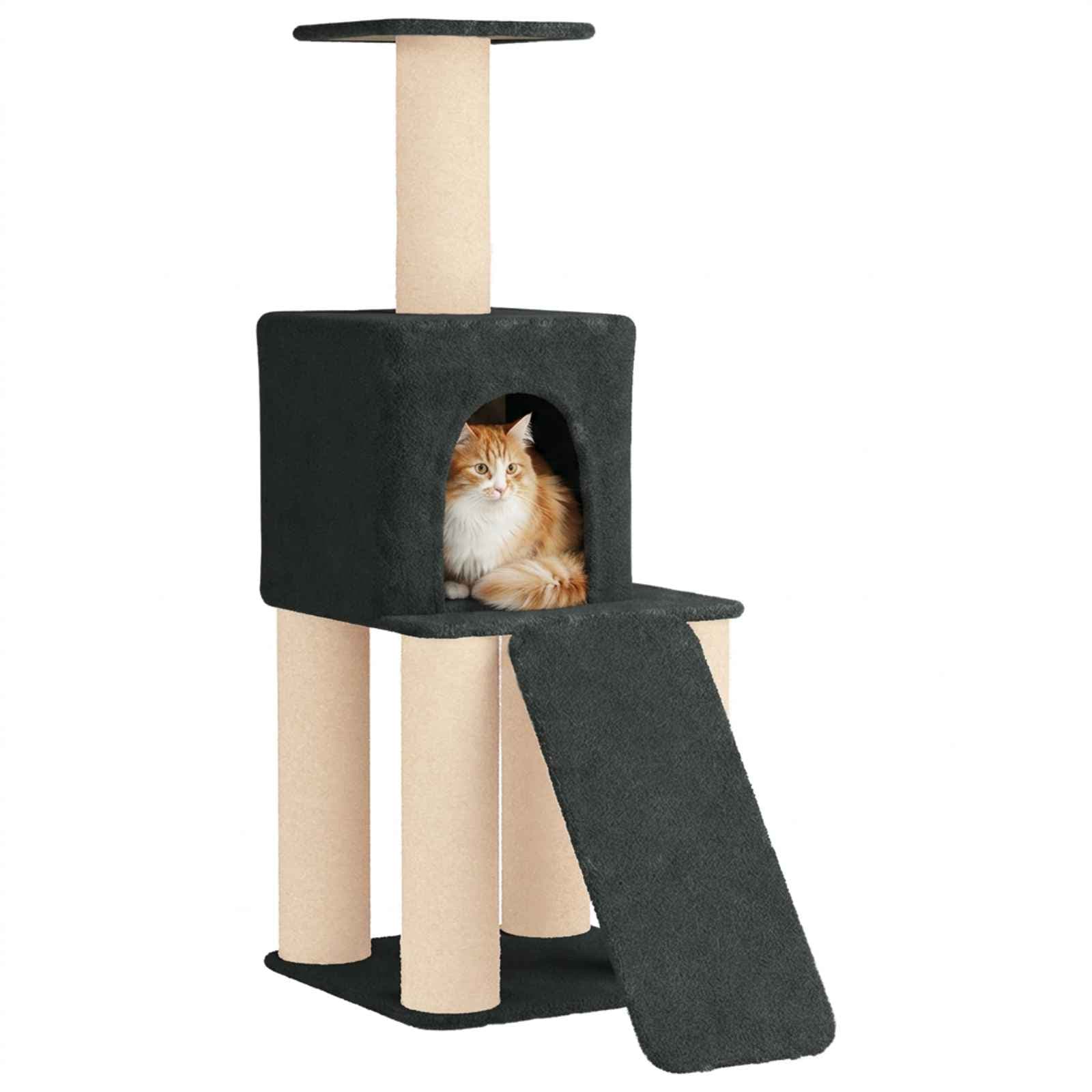 Albero per gatti con pali per graffiare in sisal Grigio Scuro — miniatura 3 di 9