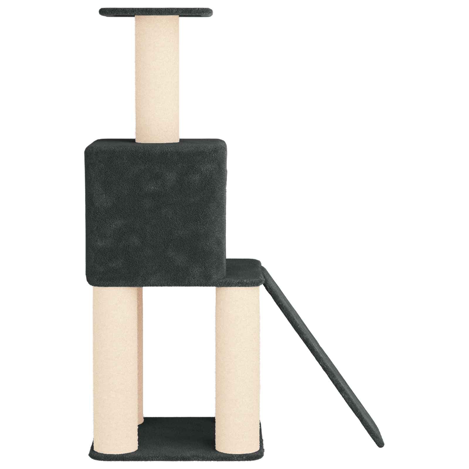 Albero per gatti con pali per graffiare in sisal Grigio Scuro — miniatura 5 di 9