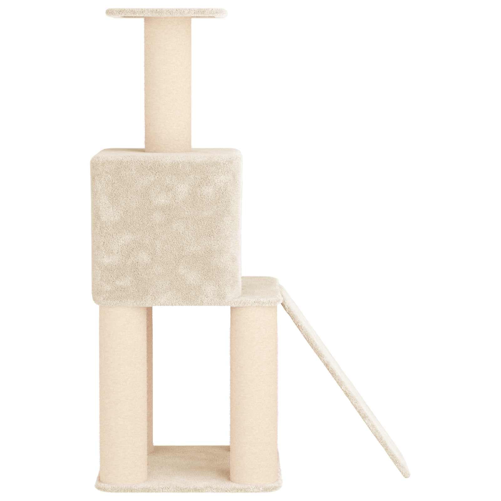 Albero per gatti con pali per graffiare in sisal Crema 146 cm — miniatura 5 di 9