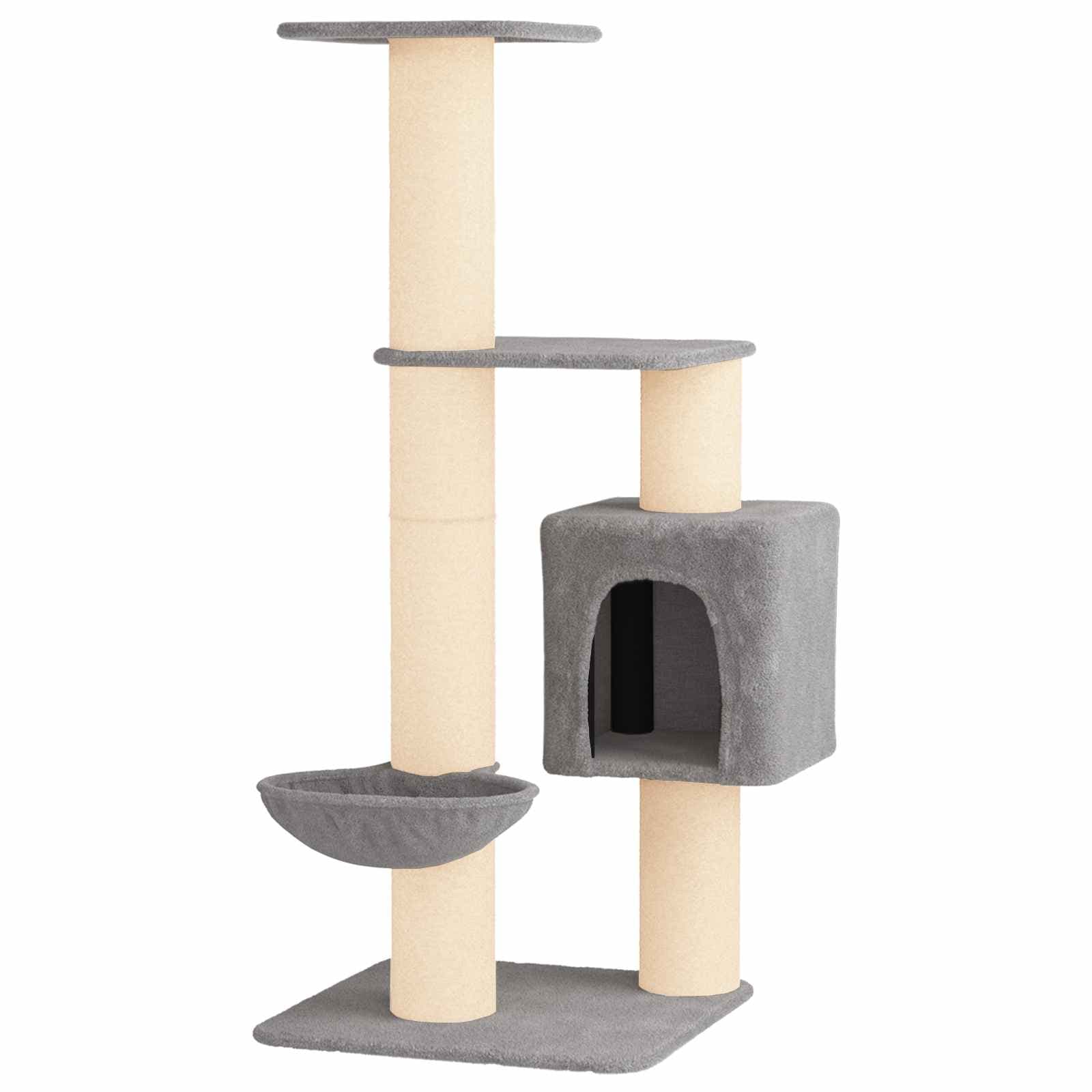 Albero per gatti con pali per graffiare in sisal Grigio Chiaro — miniatura 2 di 9