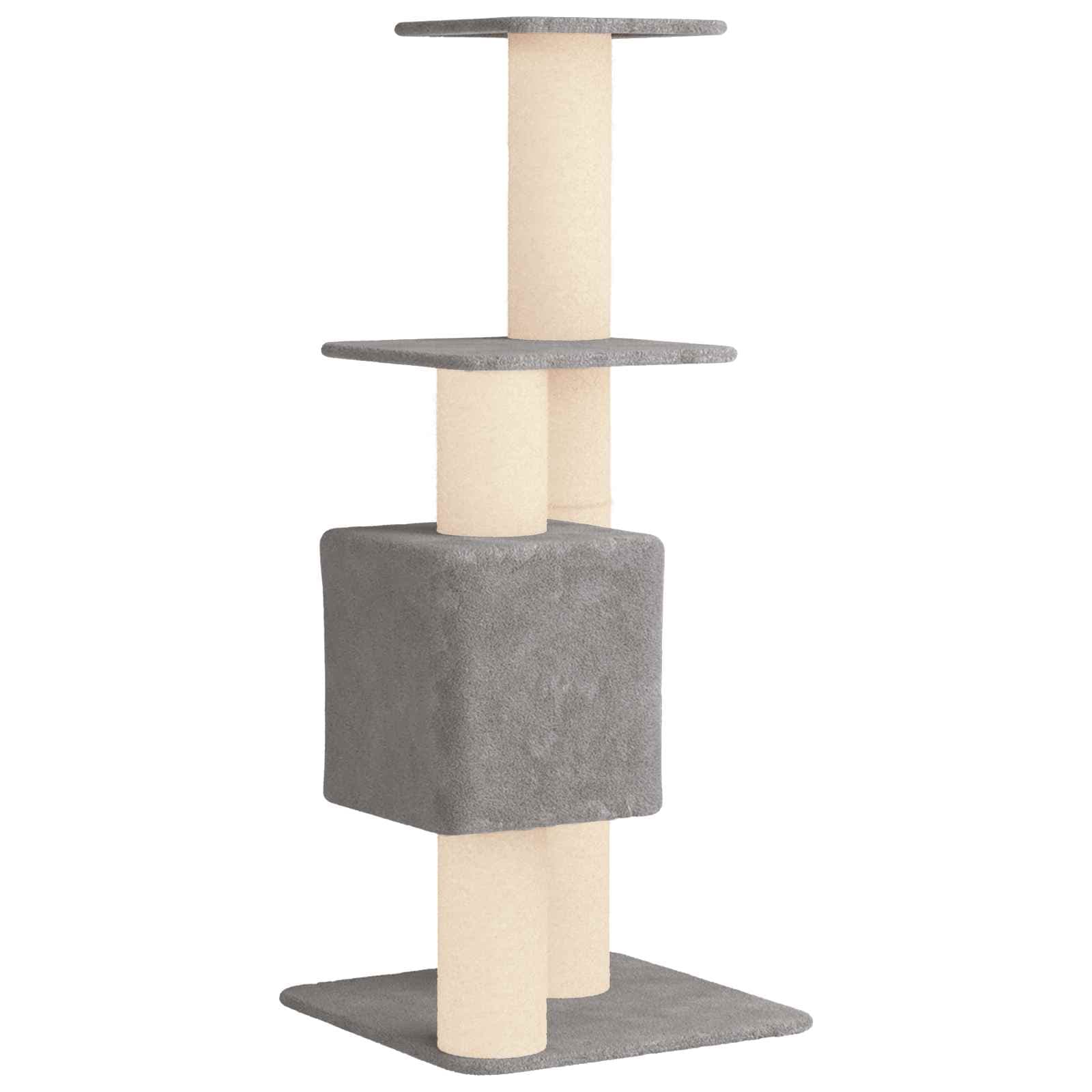 Albero per gatti con pali per graffiare in sisal Grigio Chiaro — miniatura 6 di 9