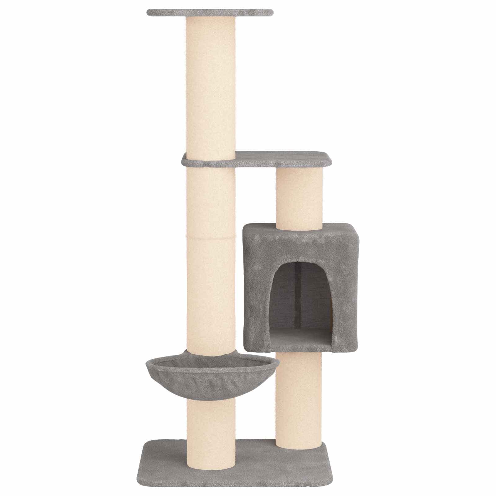 Albero per gatti con pali per graffiare in sisal Grigio Chiaro — miniatura 4 di 9