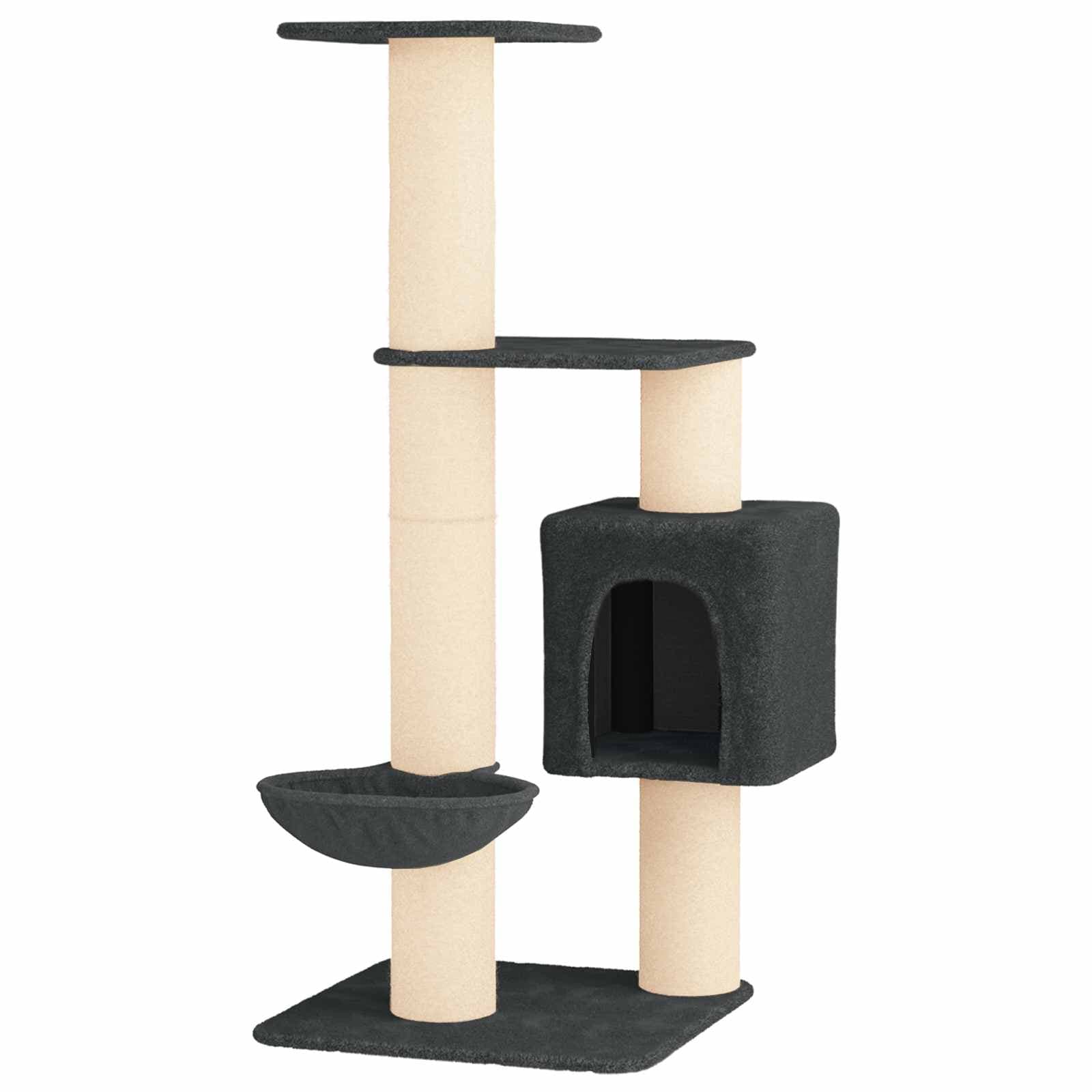 Albero per gatti con pali per graffiare in sisal Grigio Scuro — miniatura 2 di 9
