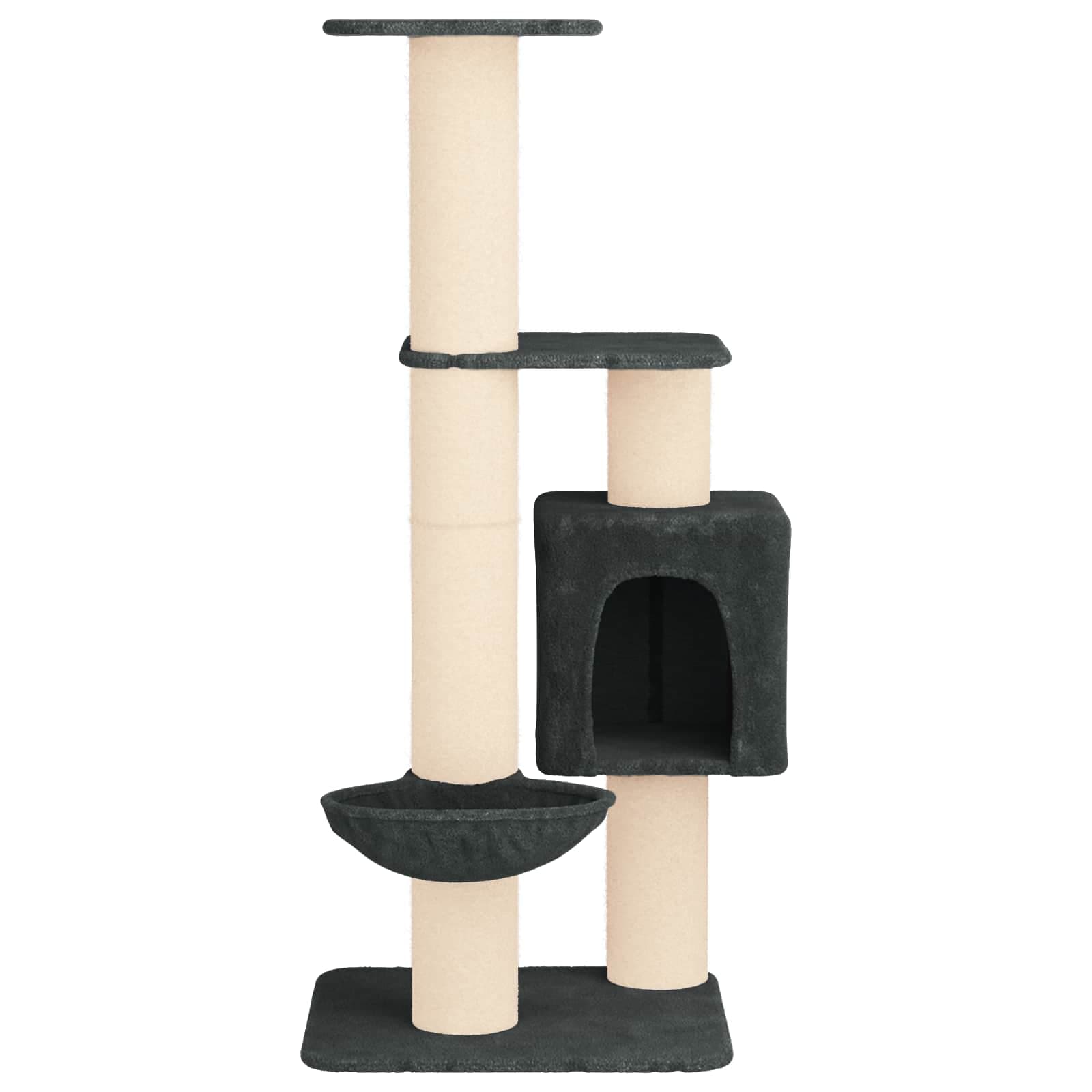 Albero per gatti con pali per graffiare in sisal Grigio Scuro — miniatura 4 di 9