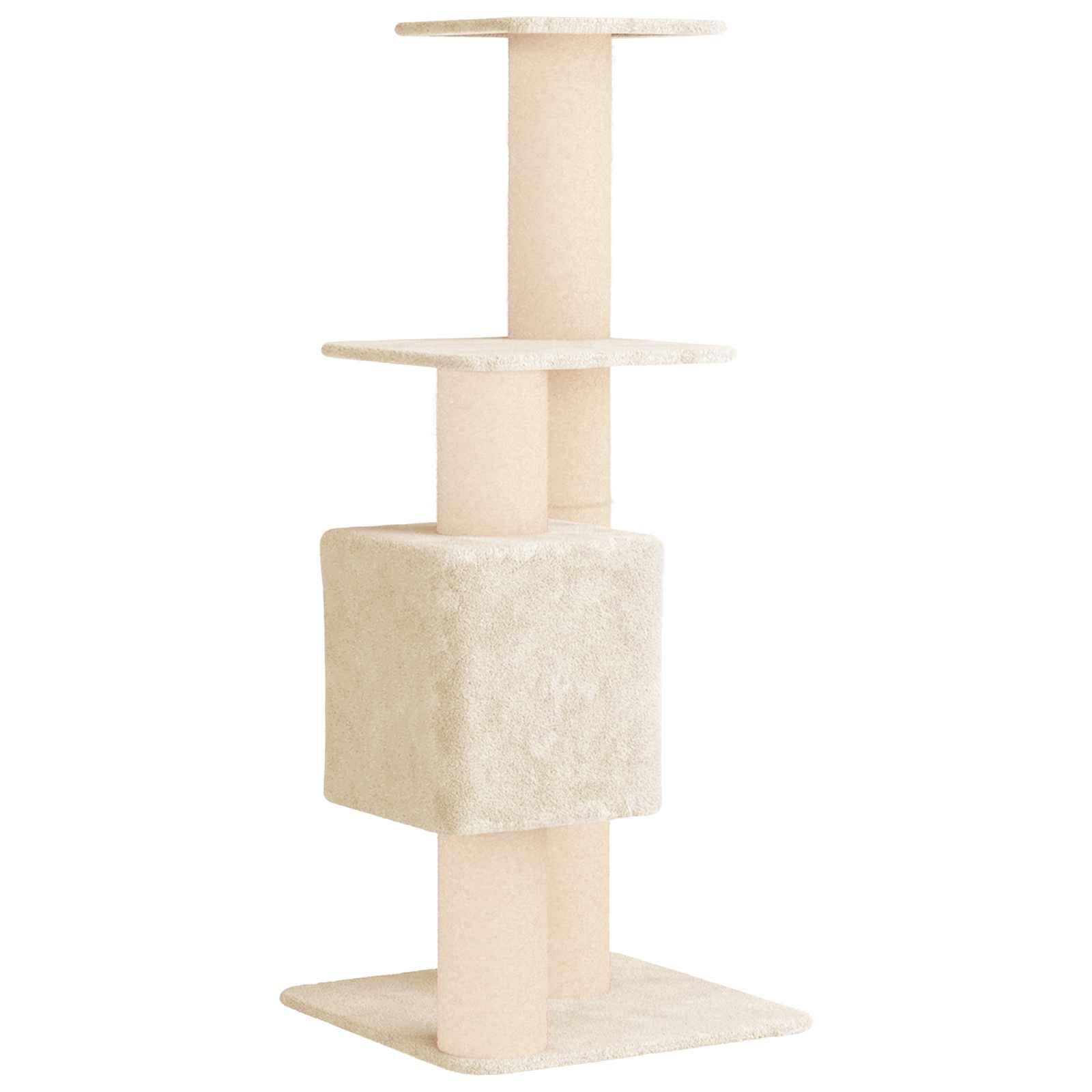 Albero per gatti con pali per graffiare in sisal Crema 137 cm — miniatura 6 di 9