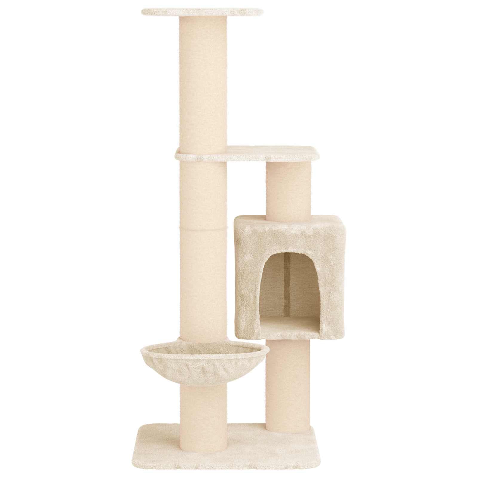 Albero per gatti con pali per graffiare in sisal Crema 137 cm — miniatura 4 di 9