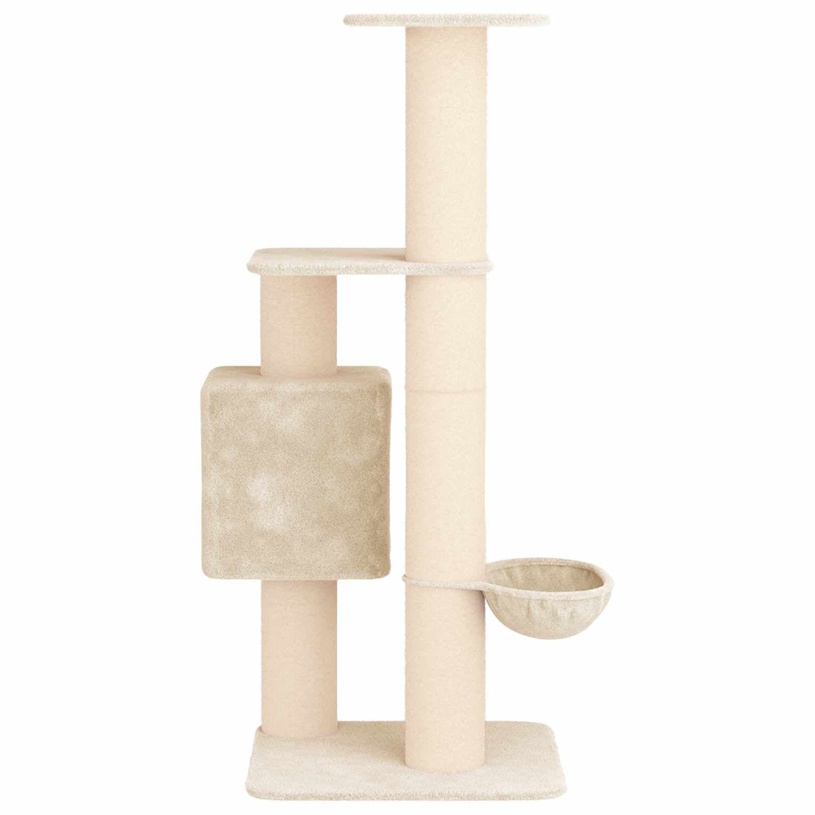 Albero per gatti con pali per graffiare in sisal Crema 137 cm — miniatura 5 di 9