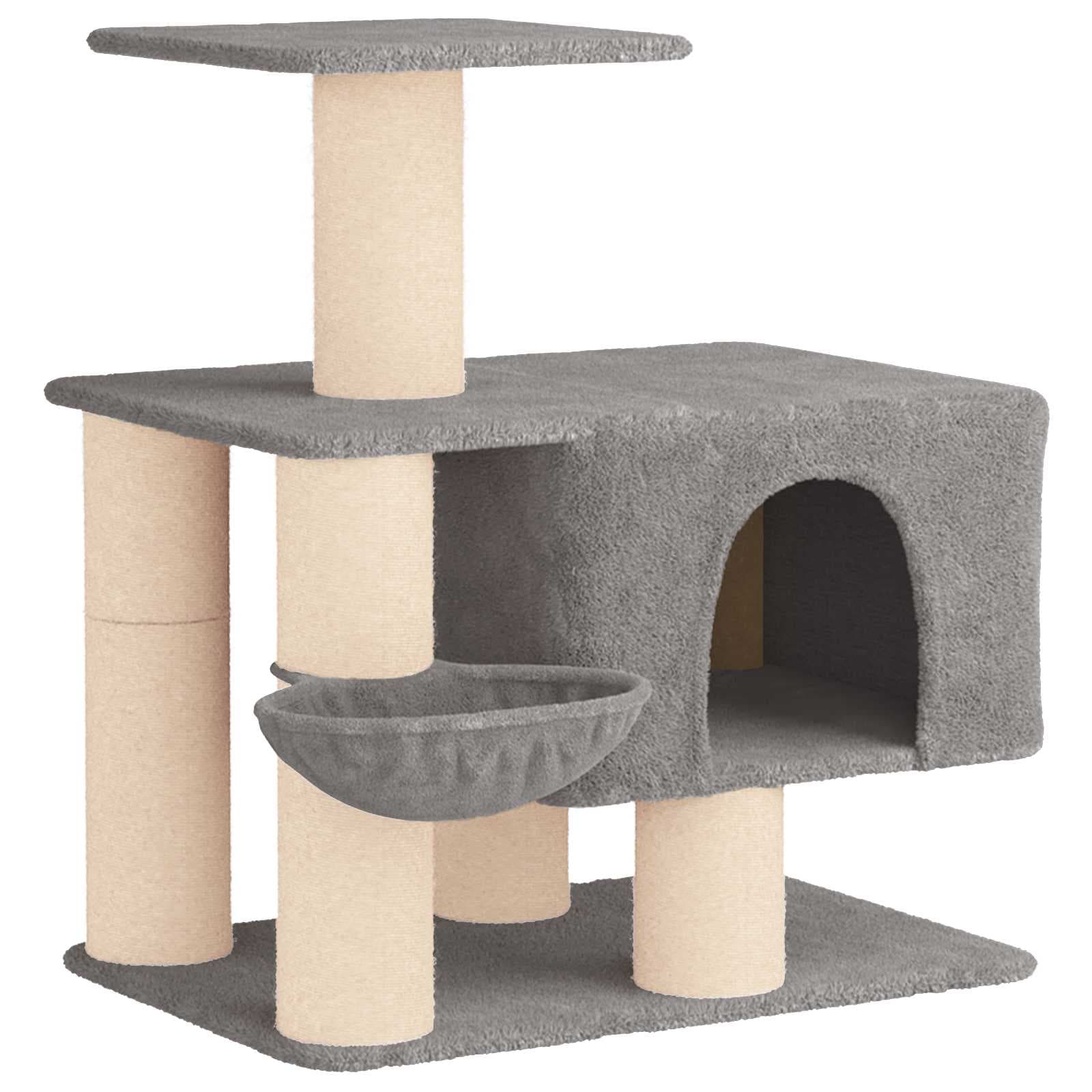 Albero per gatti con pali per graffiare in sisal Grigio Chiaro — miniatura 2 di 9