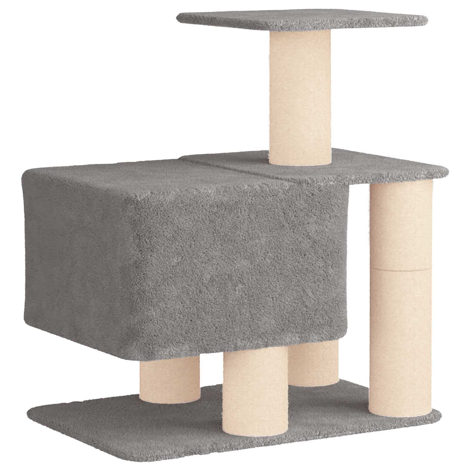 Albero per gatti con pali per graffiare in sisal Grigio Chiaro — miniatura 6 di 9