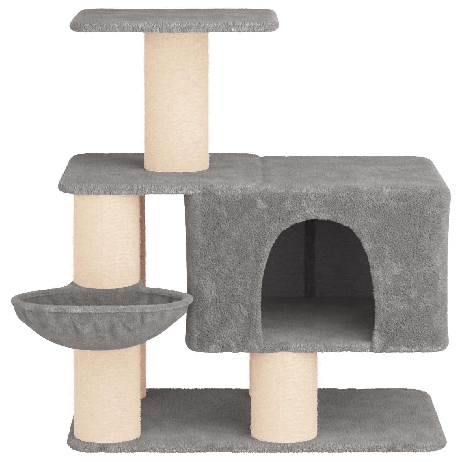 Albero per gatti con pali per graffiare in sisal Grigio Chiaro — miniatura 4 di 9