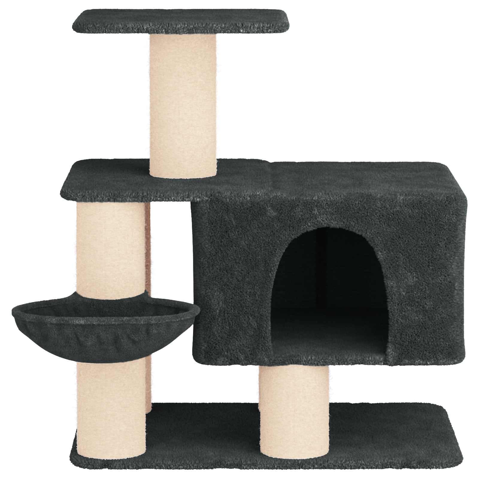 Albero per gatti con pali per graffiare in sisal Grigio Scuro — miniatura 4 di 9