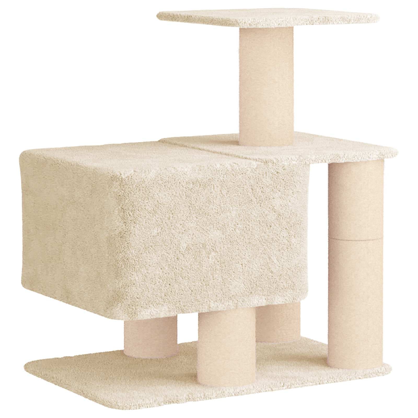Albero per gatti con pali per graffiare in sisal Crema 96 cm — miniatura 6 di 9
