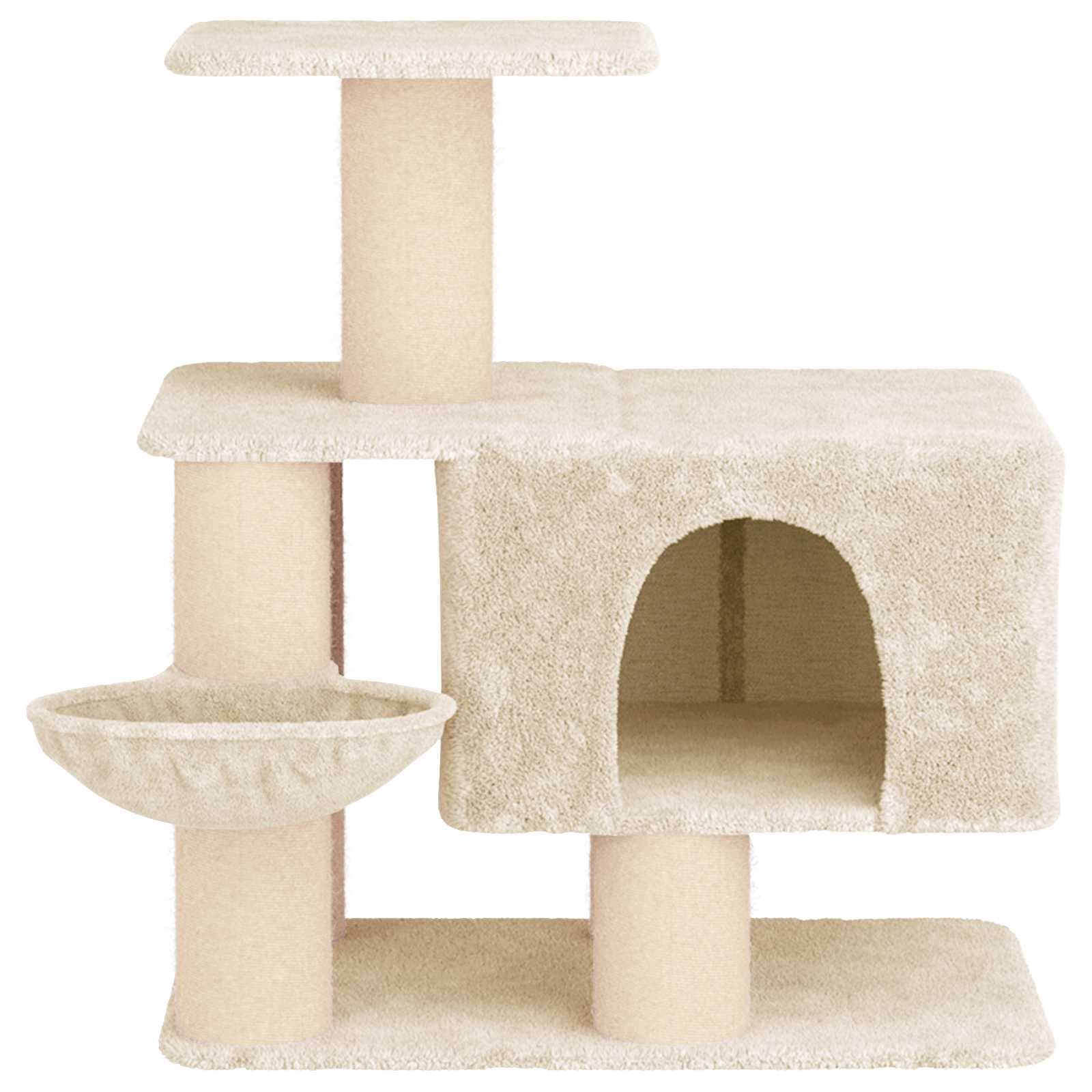 Albero per gatti con pali per graffiare in sisal Crema 96 cm — miniatura 4 di 9