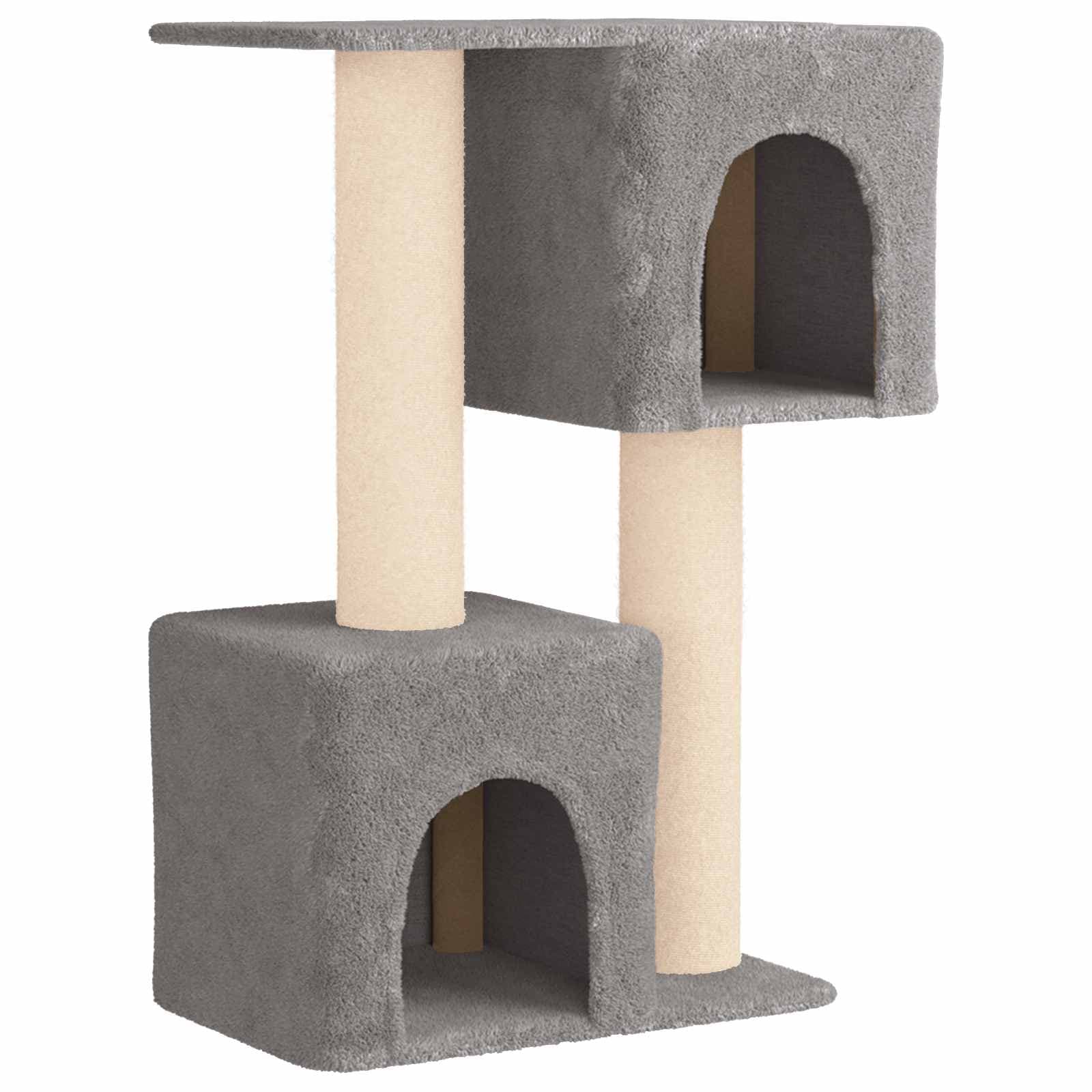 Albero per gatti con pali per graffiare in sisal Grigio Chiaro — miniatura 2 di 9