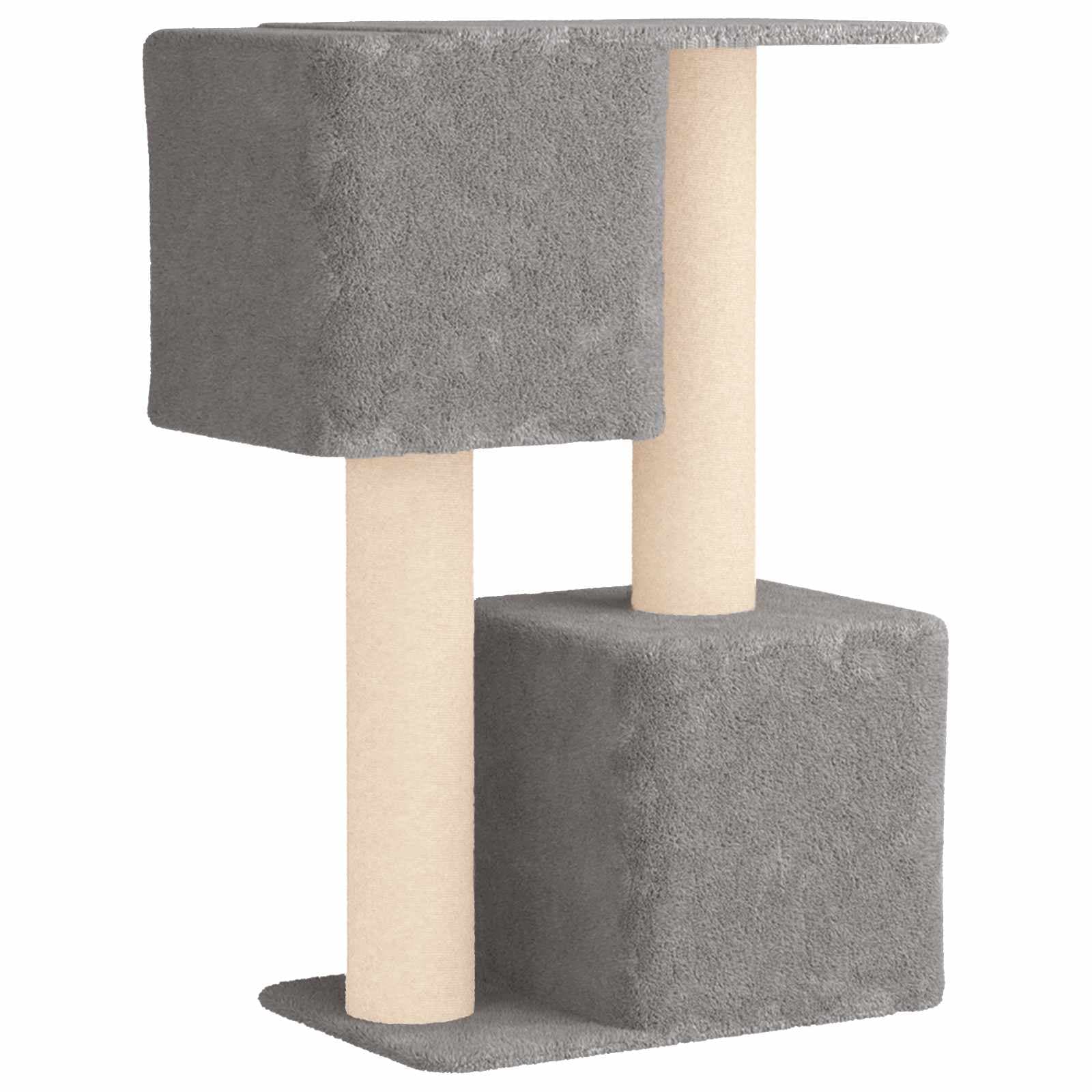 Albero per gatti con pali per graffiare in sisal Grigio Chiaro — miniatura 6 di 9