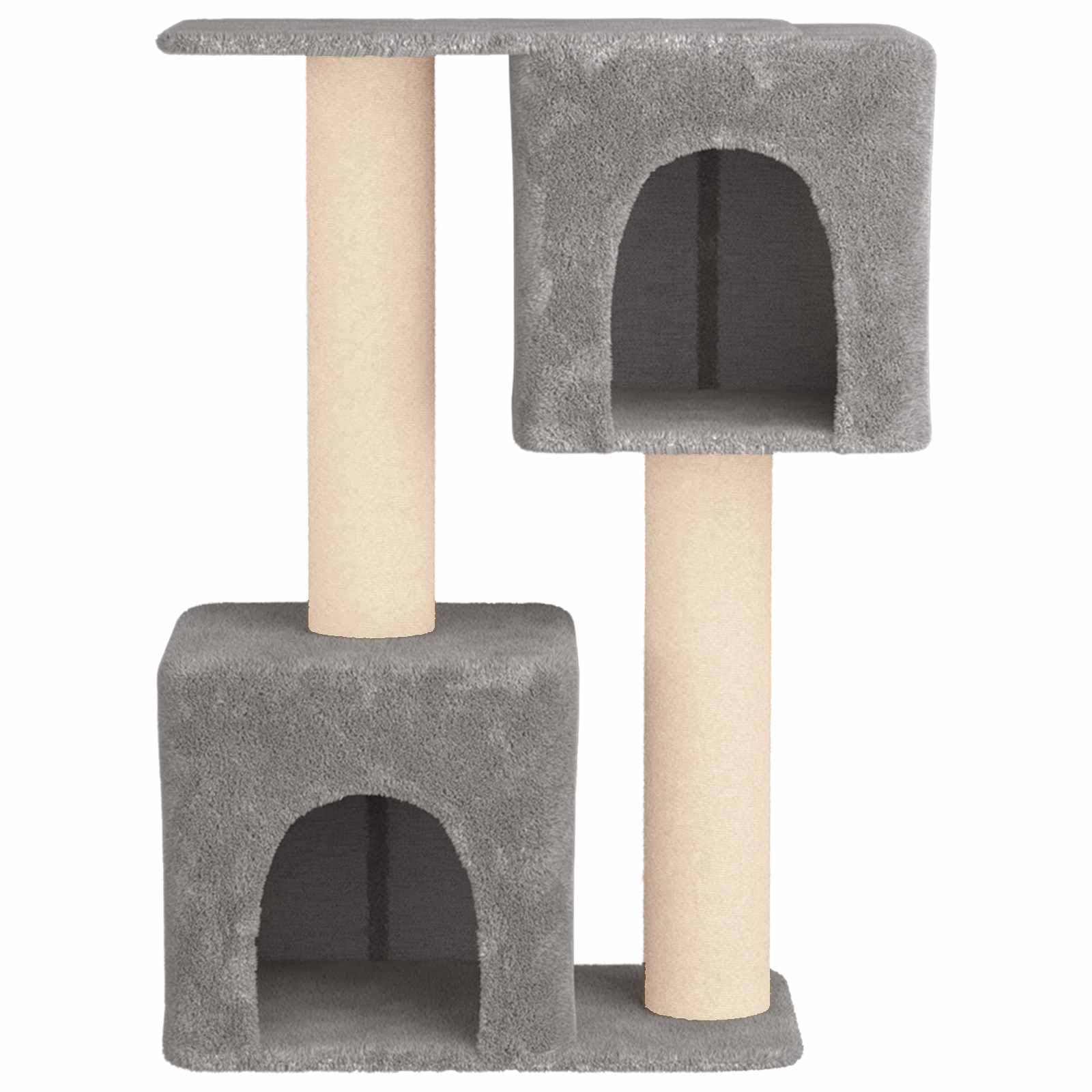 Albero per gatti con pali per graffiare in sisal Grigio Chiaro — miniatura 4 di 9