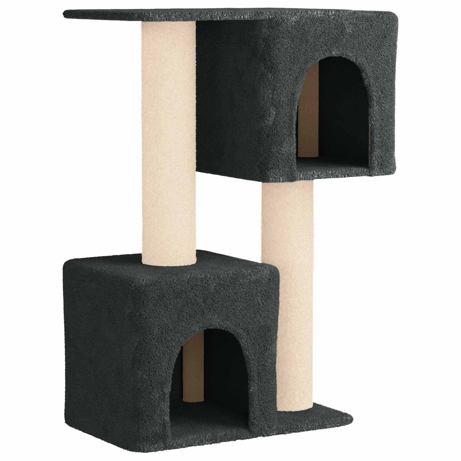 Albero per gatti con pali per graffiare in sisal Grigio Scuro — miniatura 2 di 9