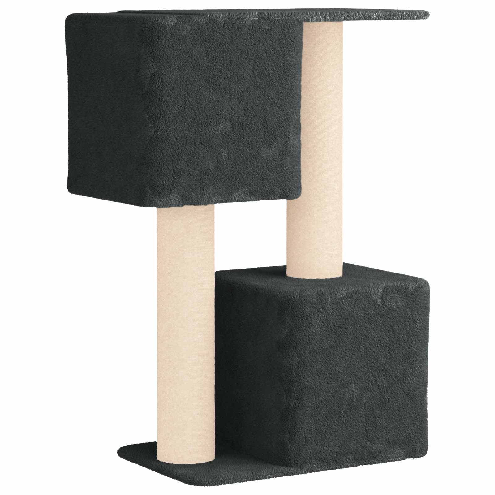 Albero per gatti con pali per graffiare in sisal Grigio Scuro — miniatura 6 di 9