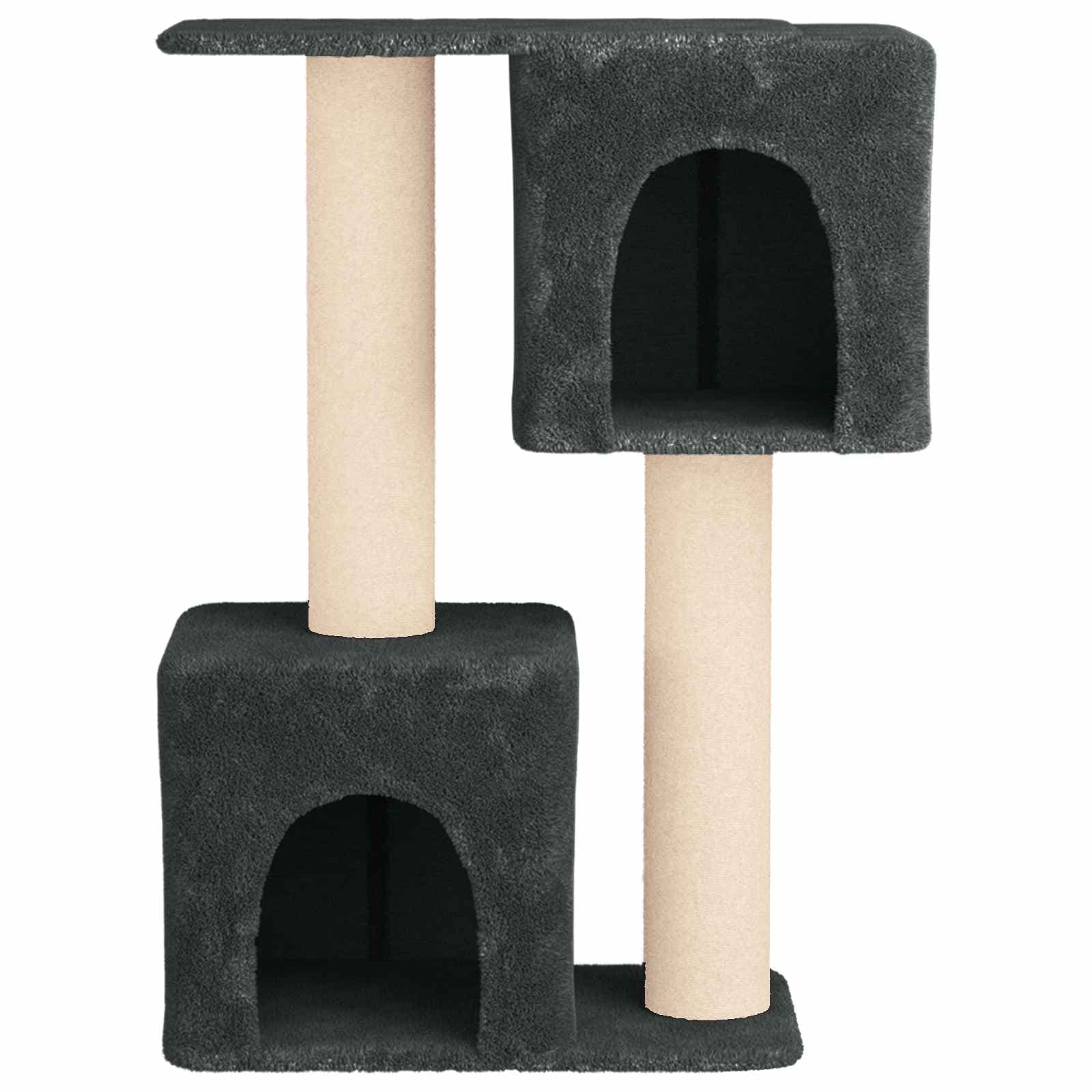 Albero per gatti con pali per graffiare in sisal Grigio Scuro — miniatura 4 di 9