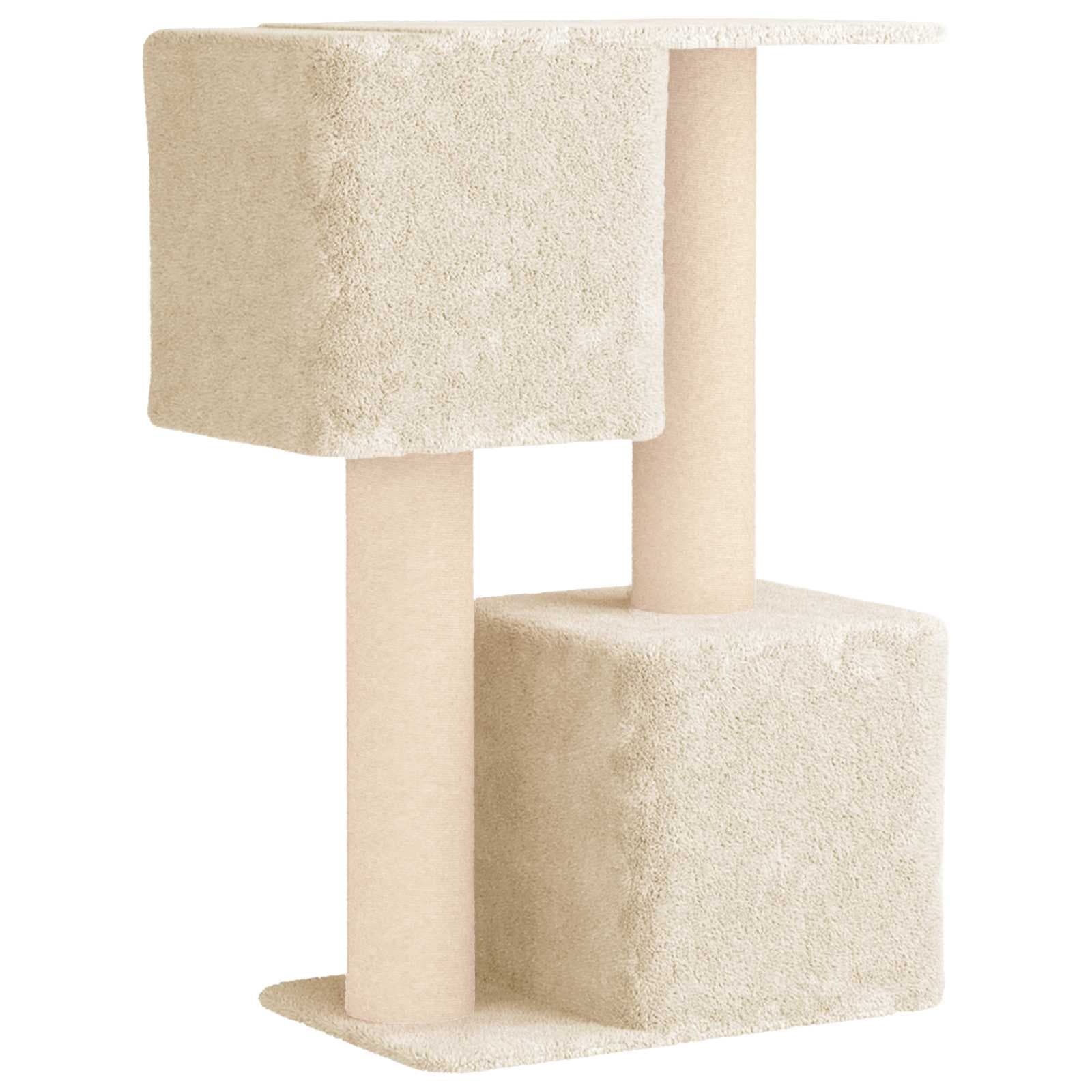 Albero per gatti con pali per graffiare in sisal Crema 114 cm — miniatura 6 di 9