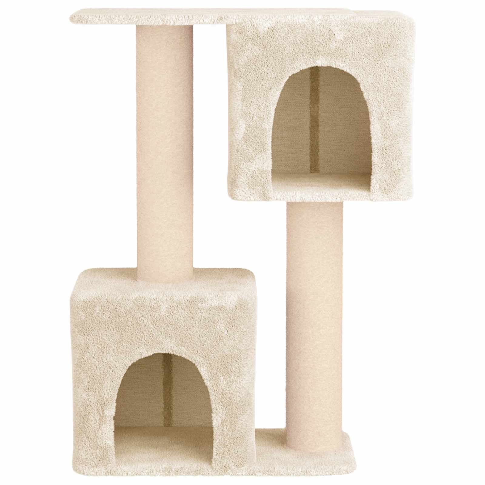 Albero per gatti con pali per graffiare in sisal Crema 114 cm — miniatura 4 di 9