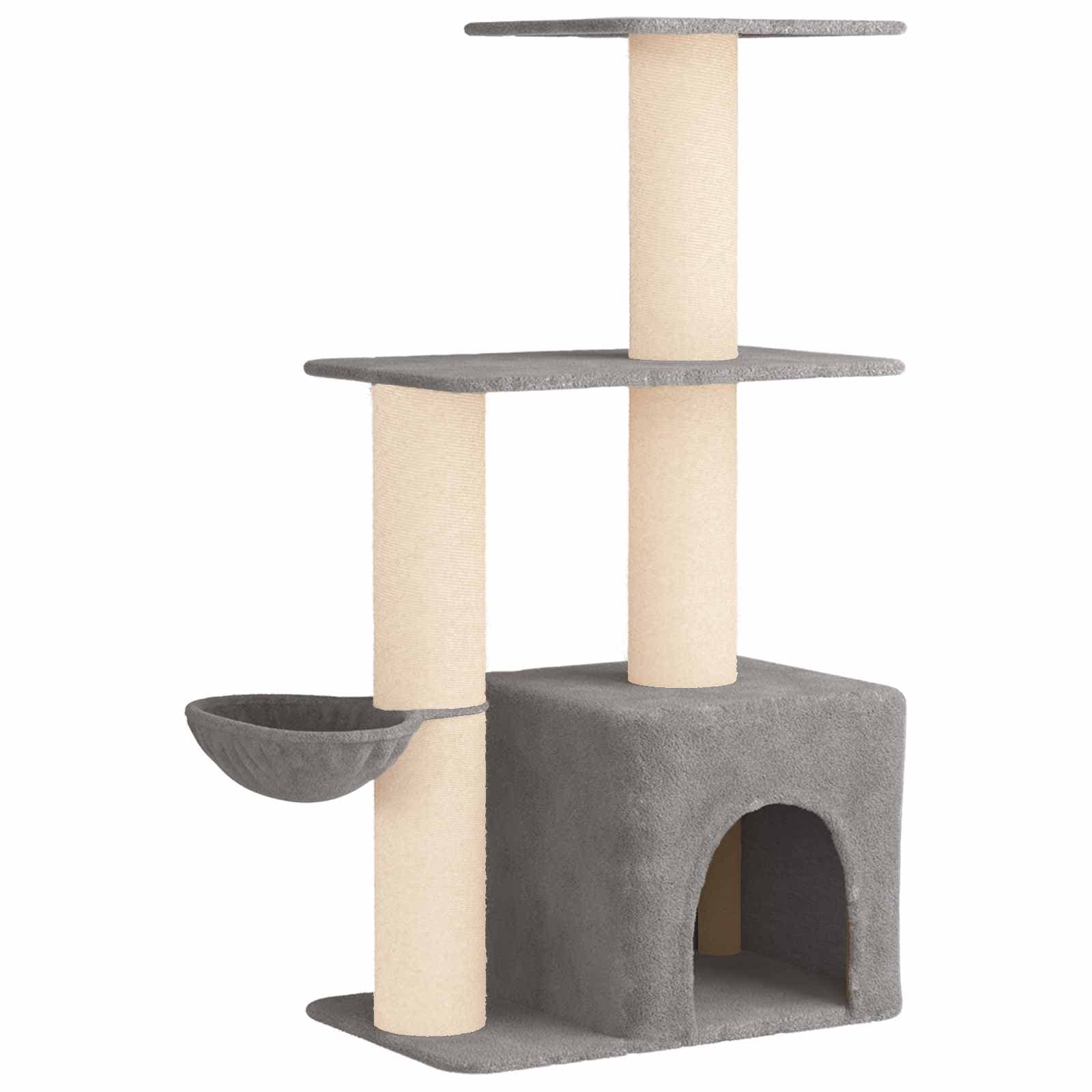 Albero per gatti con pali per graffiare in sisal Grigio Chiaro — miniatura 2 di 9